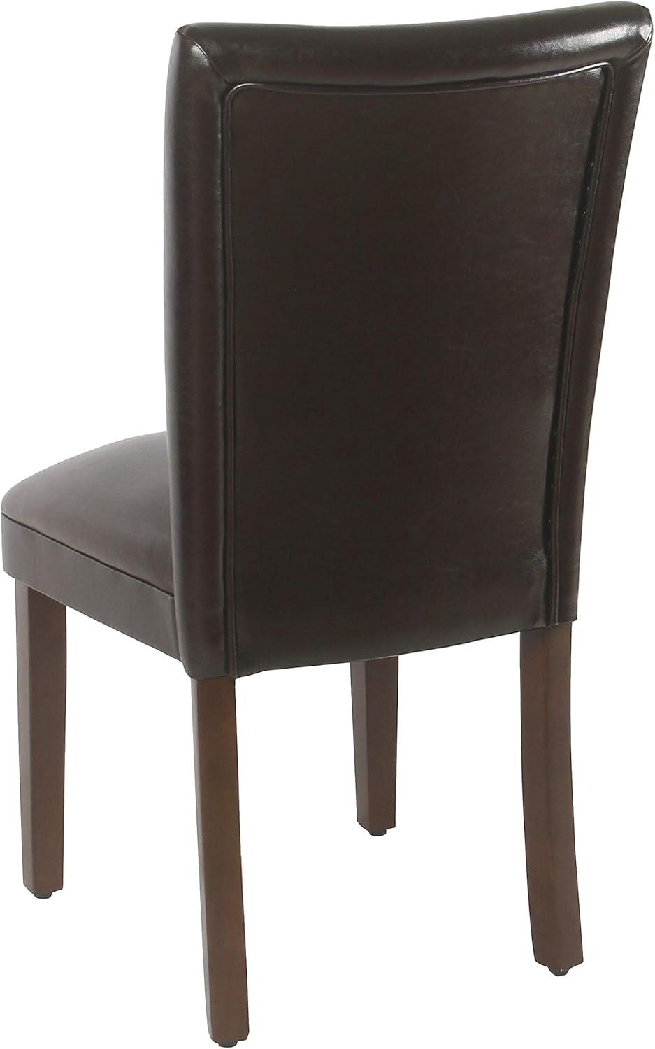 imageHomePop Classic Parsons Dining Chair Pack of 2 Brown Jacobean PrintBrown Faux Leather Set of 2
