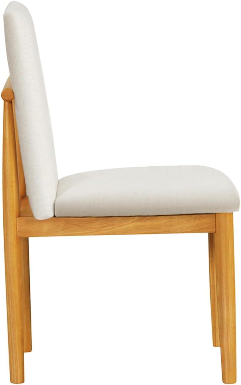 imageHomePop Classic Parsons Dining Chair Pack of 2 Brown Jacobean PrintCream White Textured Woven Set of 2