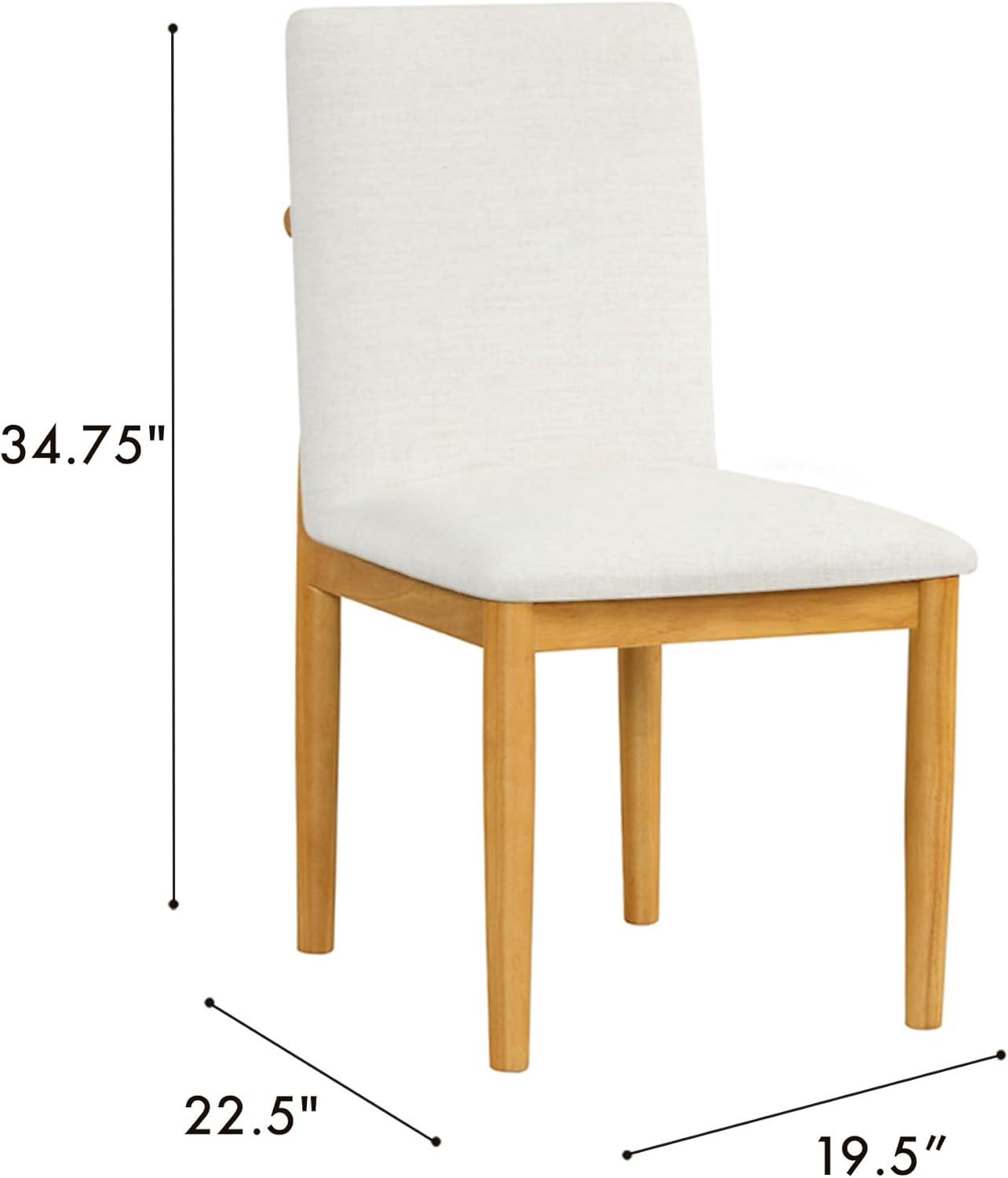 imageHomePop Classic Parsons Dining Chair Pack of 2 Brown Jacobean PrintCream White Textured Woven Set of 2