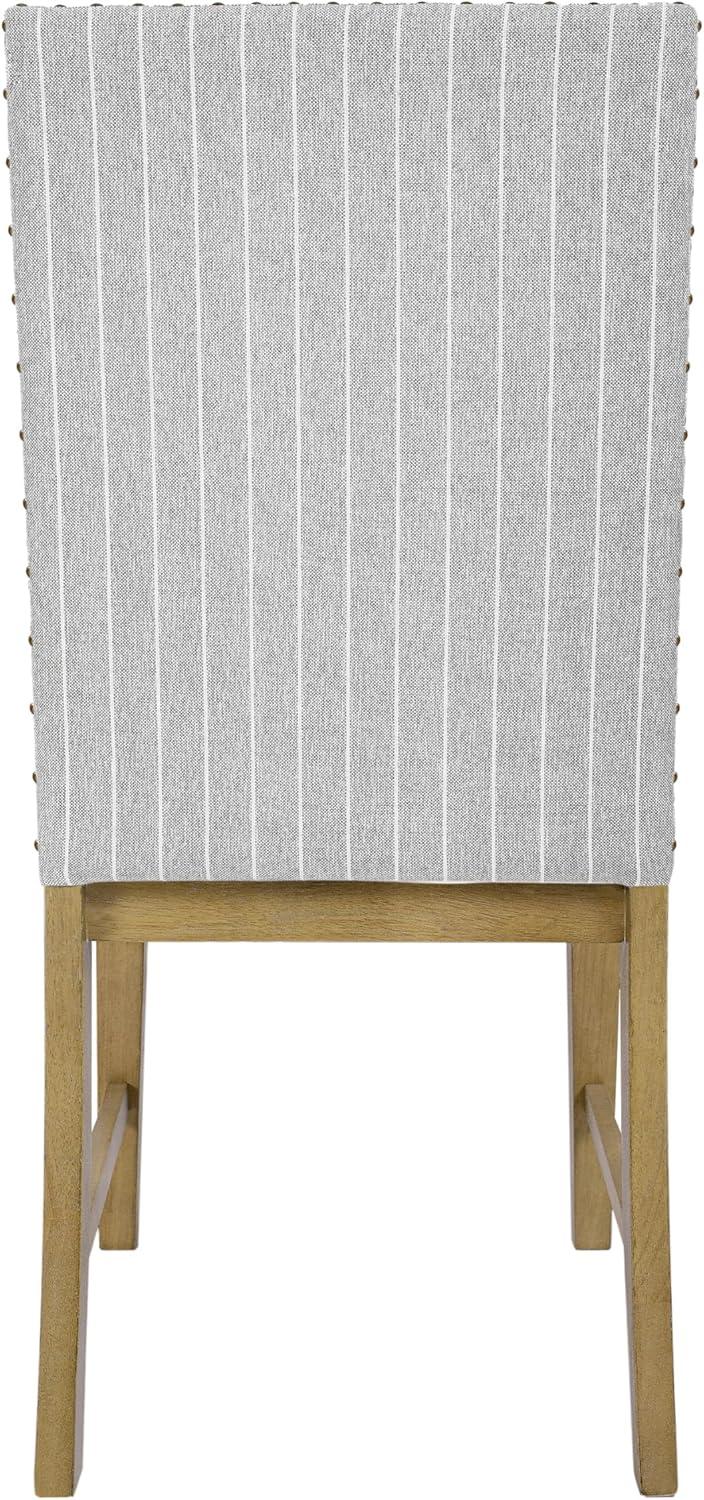 imageHomePop Classic Parsons Dining Chair Pack of 2 Brown Jacobean PrintLight Gray Stripe Set of 2