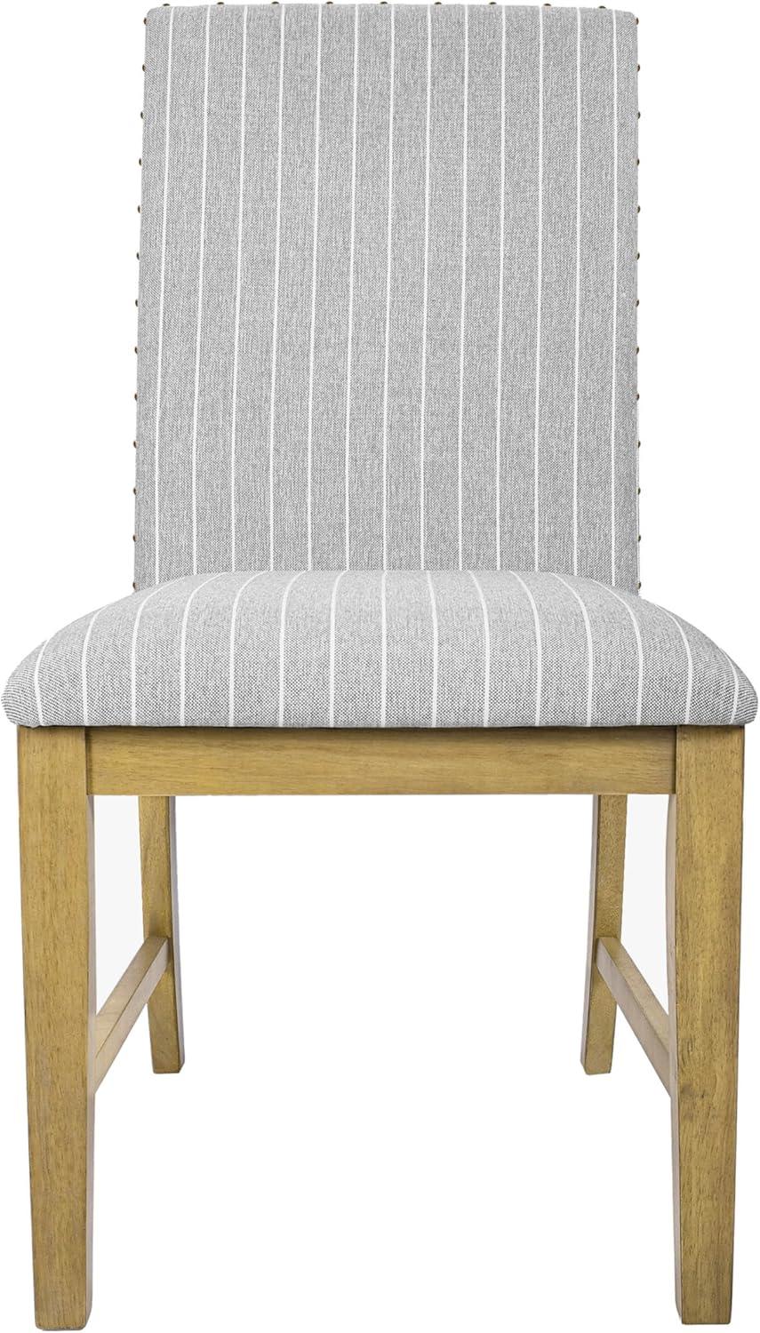 imageHomePop Classic Parsons Dining Chair Pack of 2 Brown Jacobean PrintLight Gray Stripe Set of 2