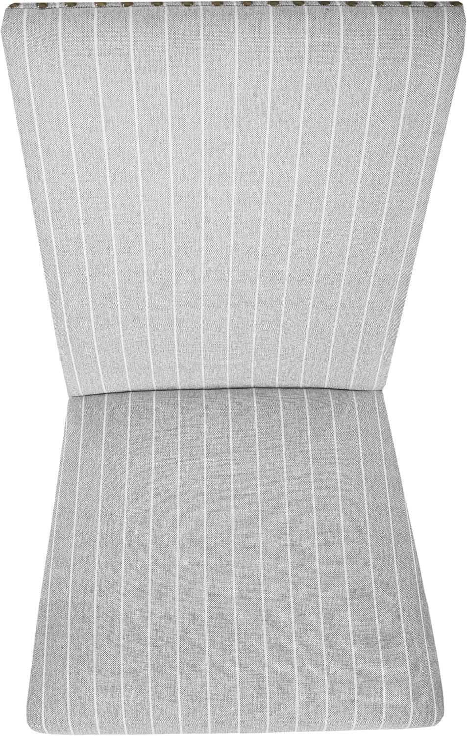 imageHomePop Classic Parsons Dining Chair Pack of 2 Brown Jacobean PrintLight Gray Stripe Set of 2