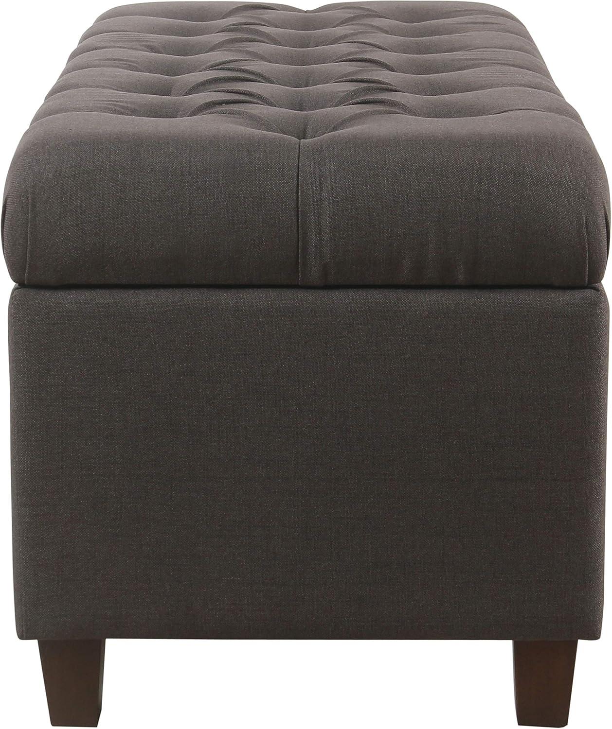imageHomePop Large Decorative Storage Bench Blue Geometric PatternDark Grey