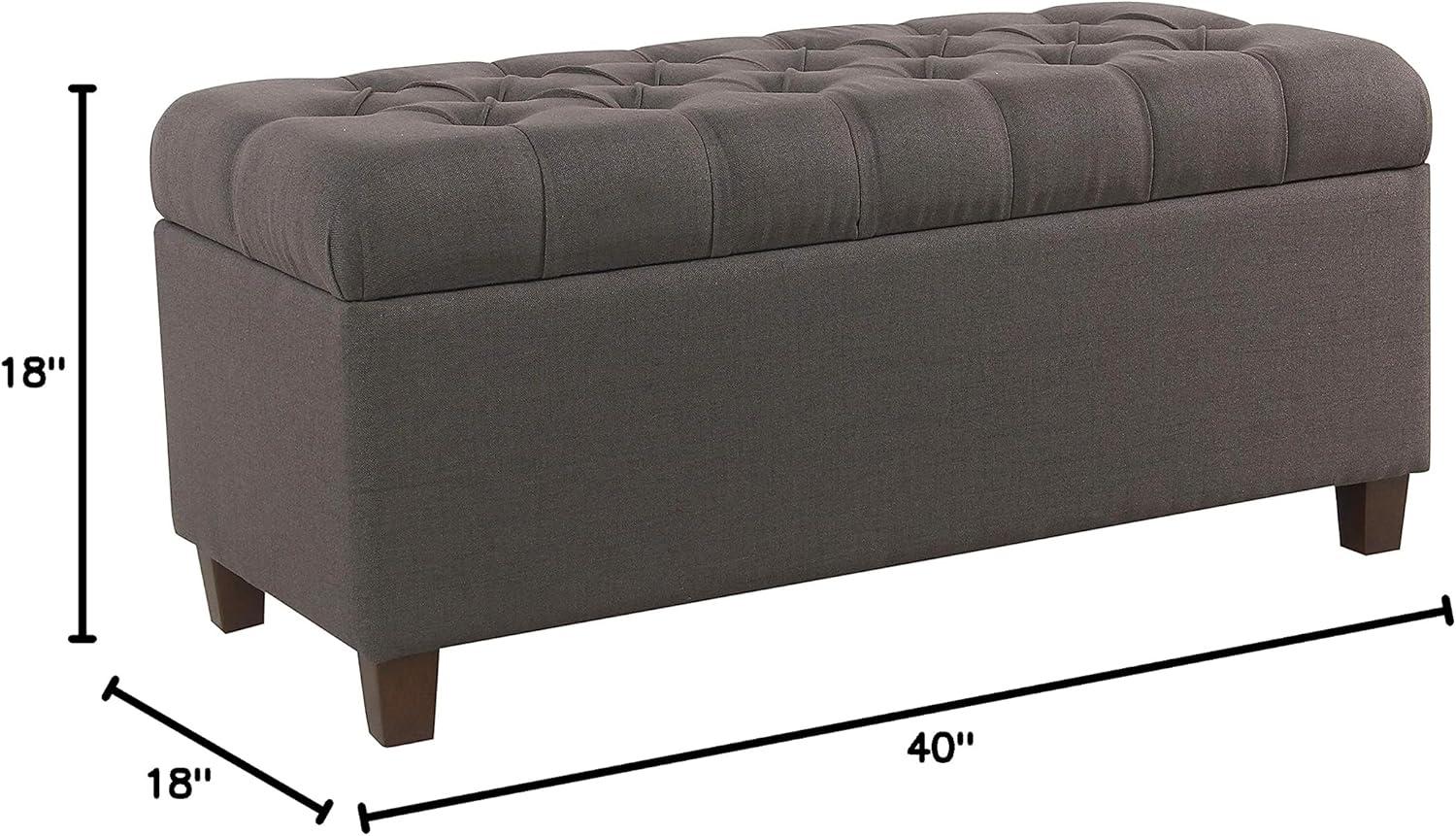 imageHomePop Large Decorative Storage Bench Blue Geometric PatternDark Grey