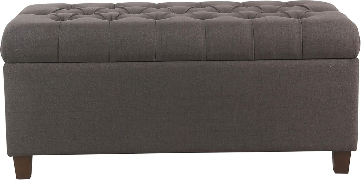 imageHomePop Large Decorative Storage Bench Blue Geometric PatternDark Grey