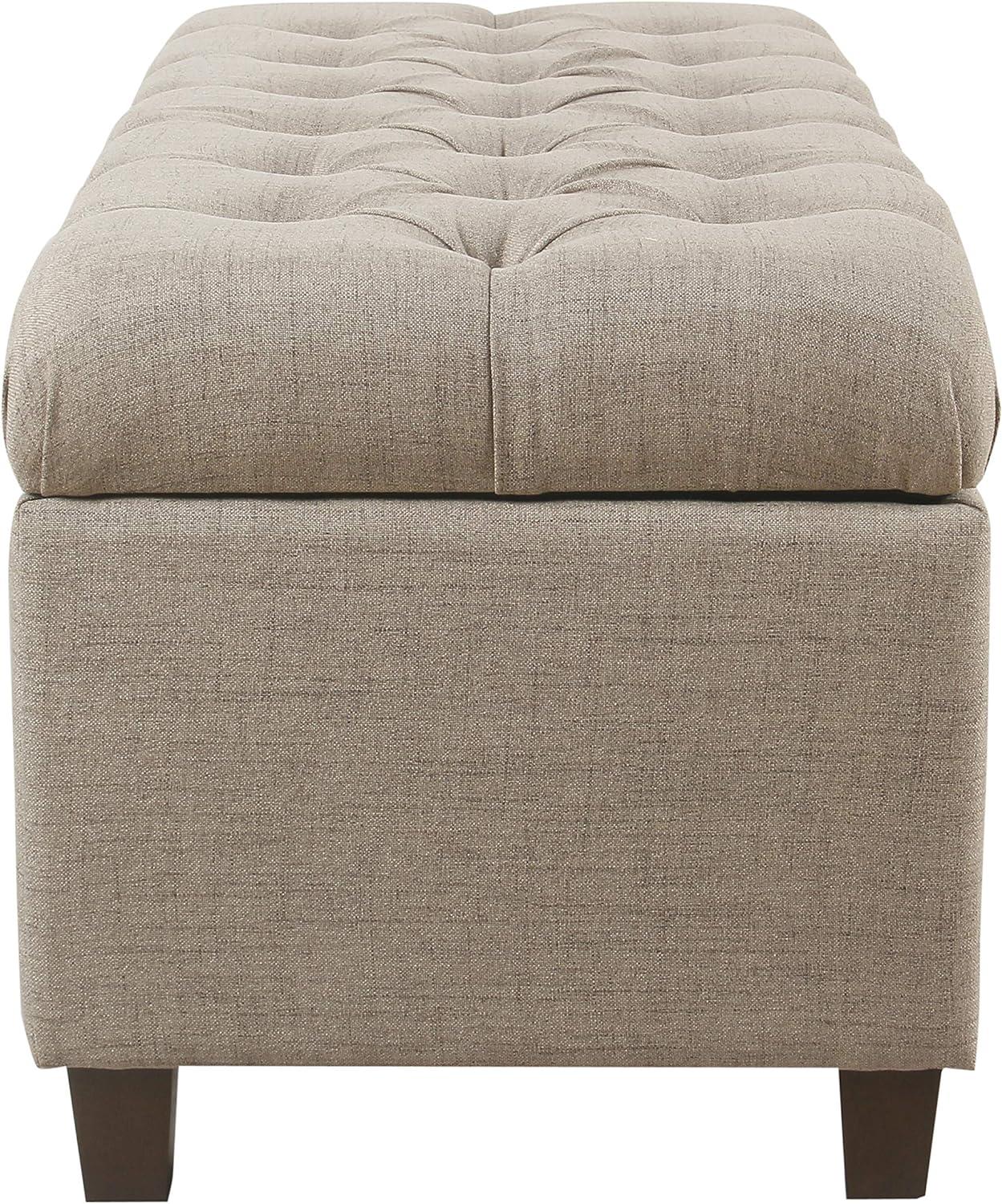 imageHomePop Large Decorative Storage Bench Blue Geometric PatternTan