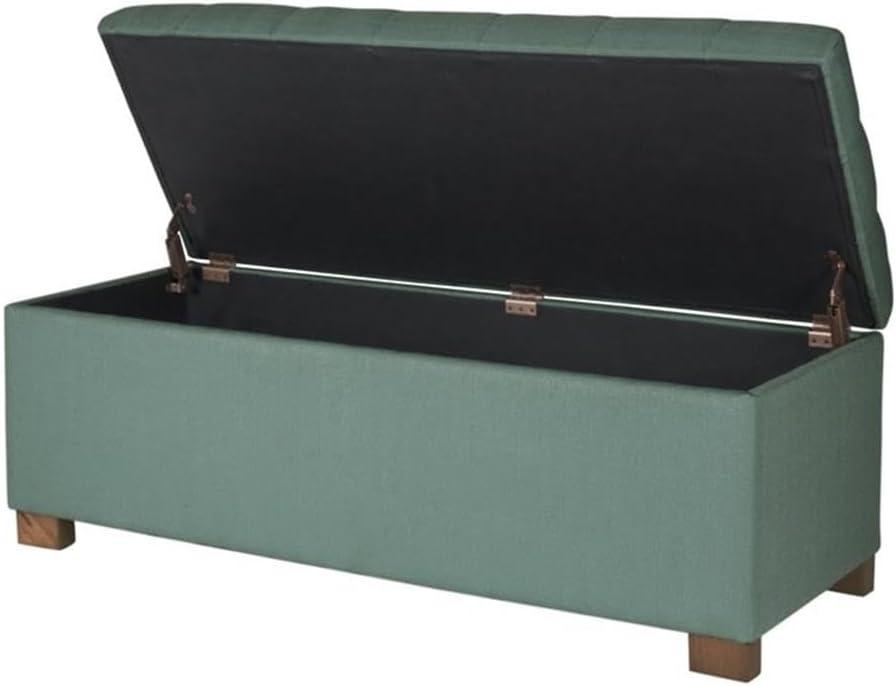 imageHomePop Large Decorative Storage Bench Blue Geometric PatternTeal