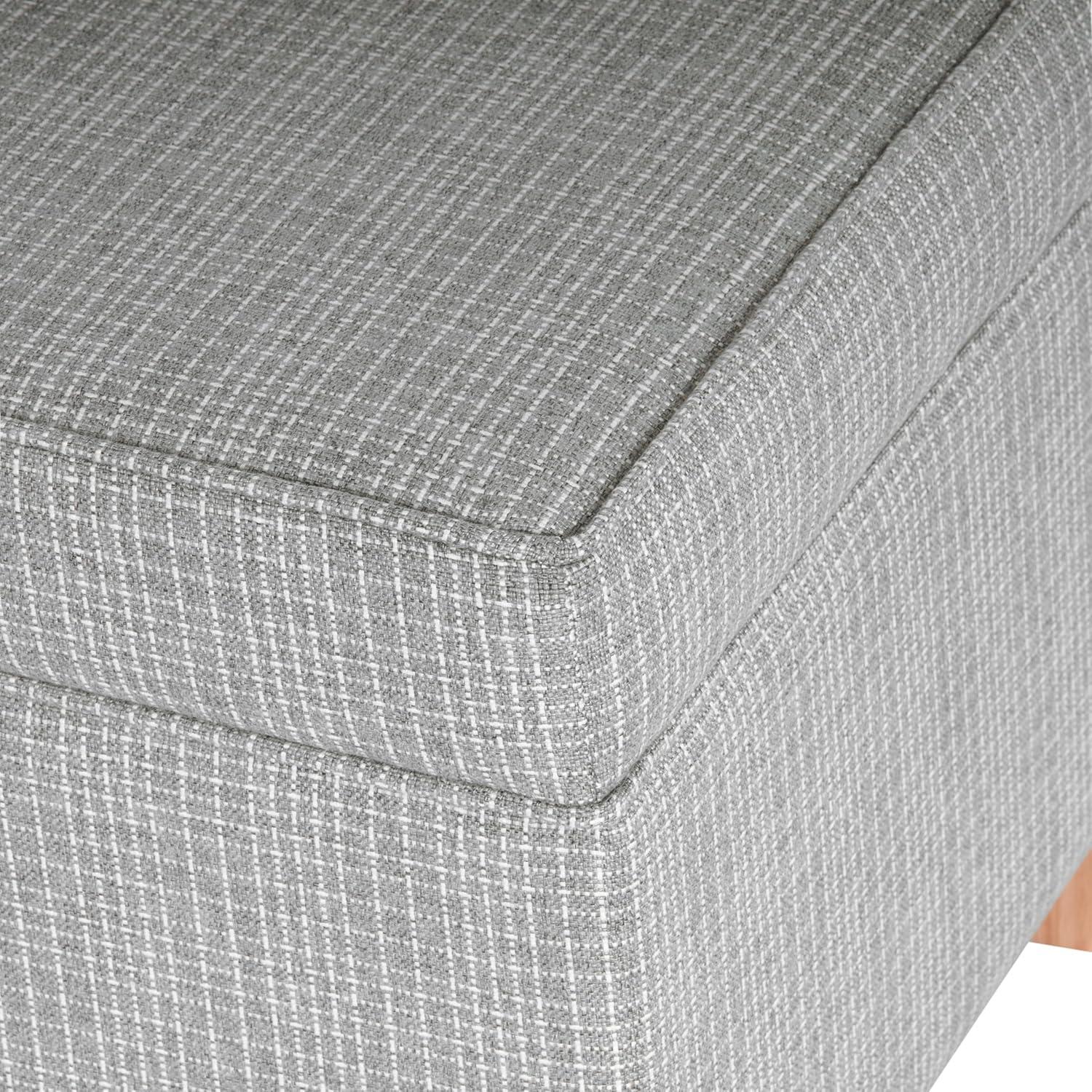 imageHomePop Small Square Storage Ottoman with LiftOff Top Gray and Cream Stripe Fabric Upholstered Accent Footrest Stool with Wood Legs for Living Room Bedroom EntrywaySage Mini Grid Pattern