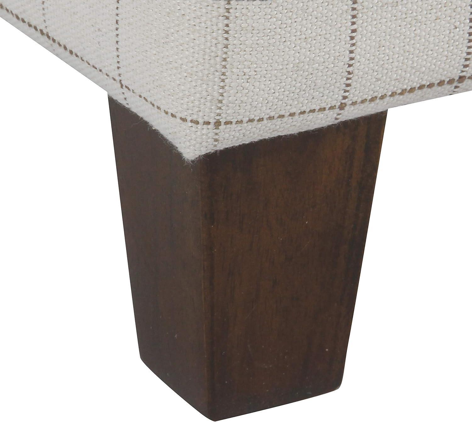 imageHomePop Small Square Storage Ottoman with LiftOff Top Gray and Cream Stripe Fabric Upholstered Accent Footrest Stool with Wood Legs for Living Room Bedroom EntrywayNatural Windowpane