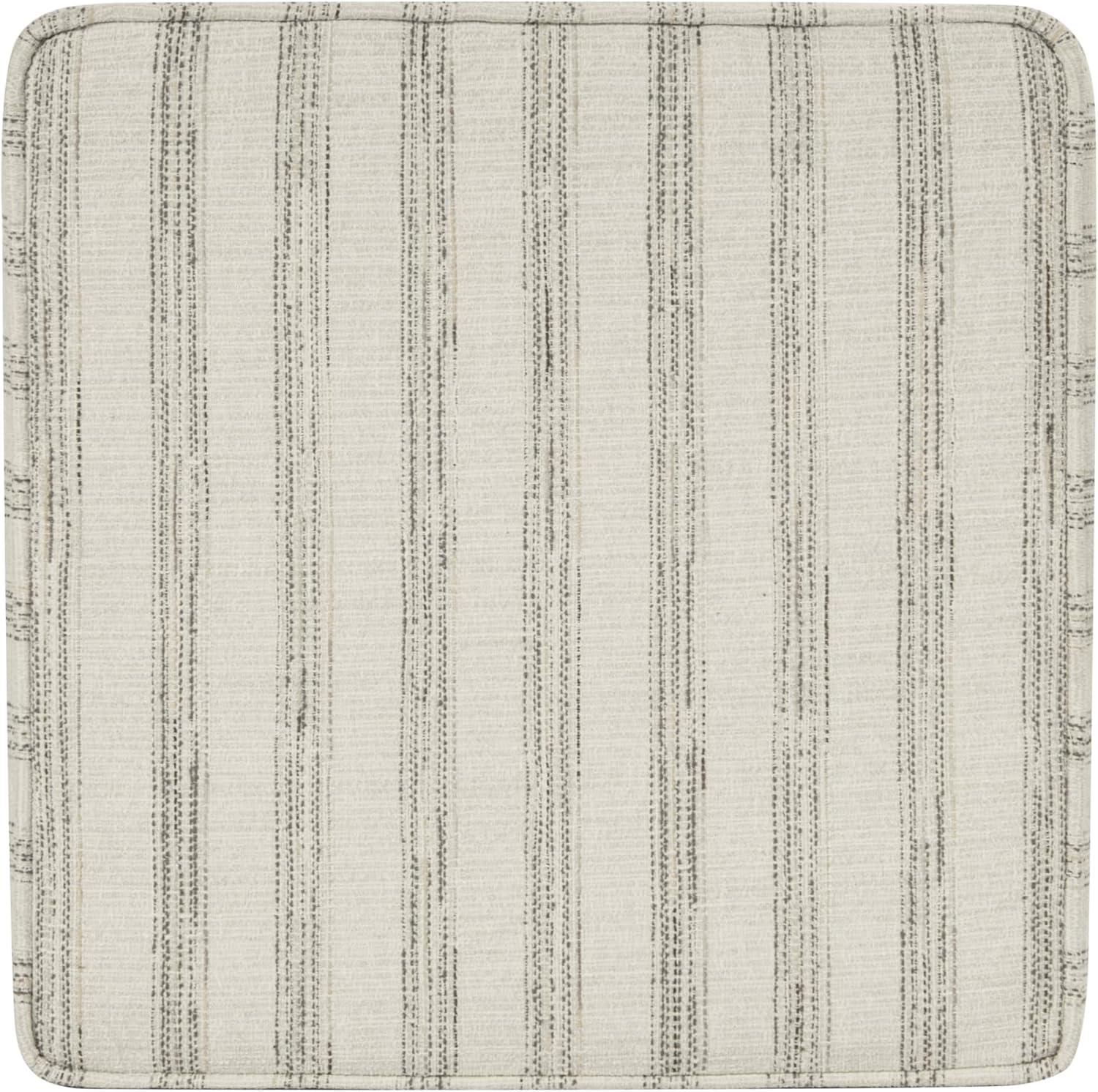 imageHomePop Small Square Storage Ottoman with LiftOff Top Gray and Cream Stripe Fabric Upholstered Accent Footrest Stool with Wood Legs for Living Room Bedroom EntrywayGray and Cream Stripe