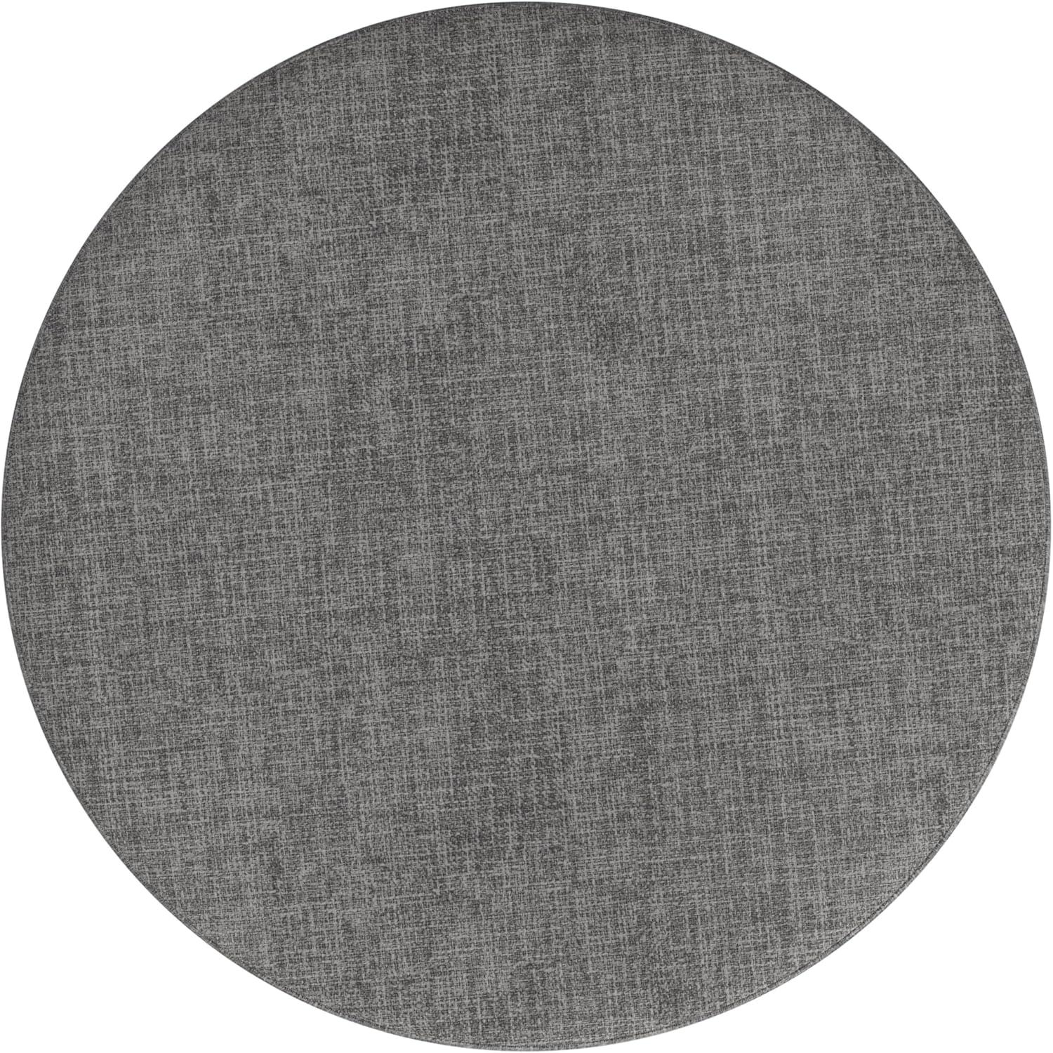 imageHomepop Home Decor Upholstered Round Storage Ottoman Ottoman with Storage for Living Room amp Bedroom White Woven StripeGray Woven
