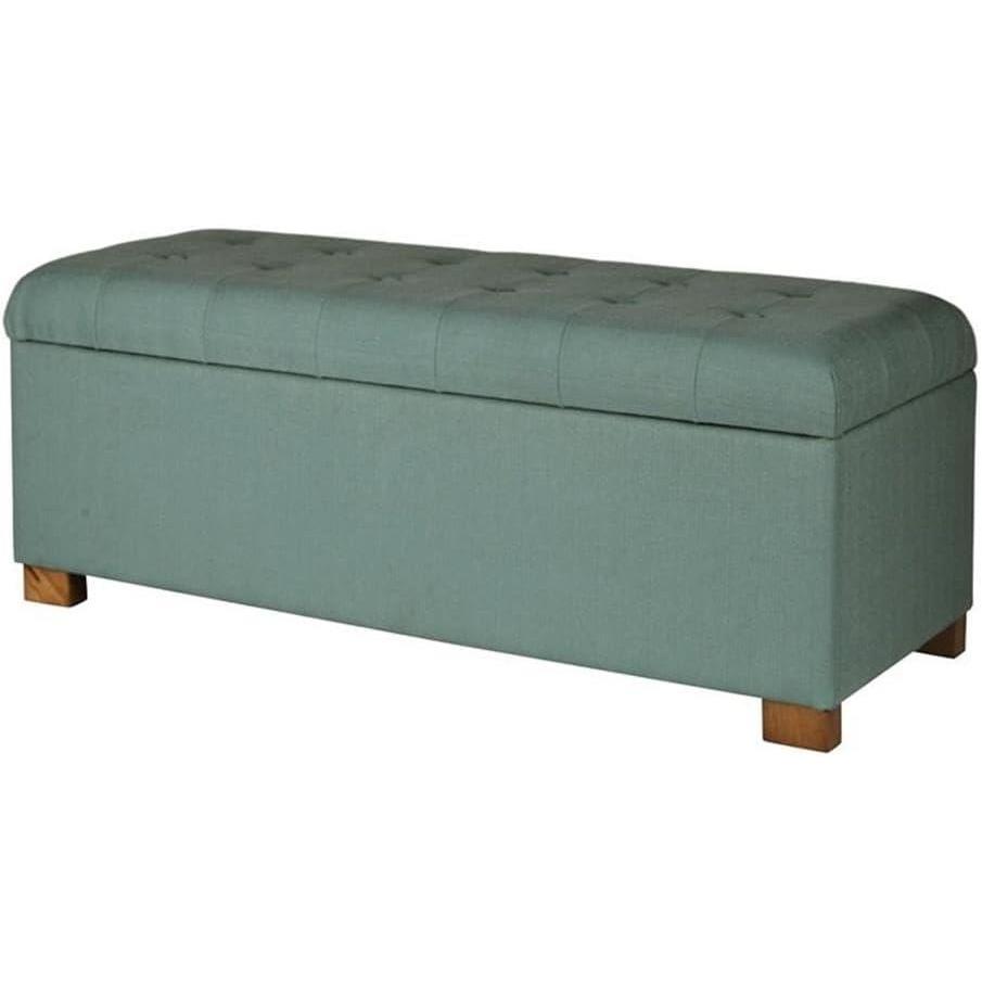 imageHomePop Large Decorative Storage Bench Blue Geometric PatternTeal