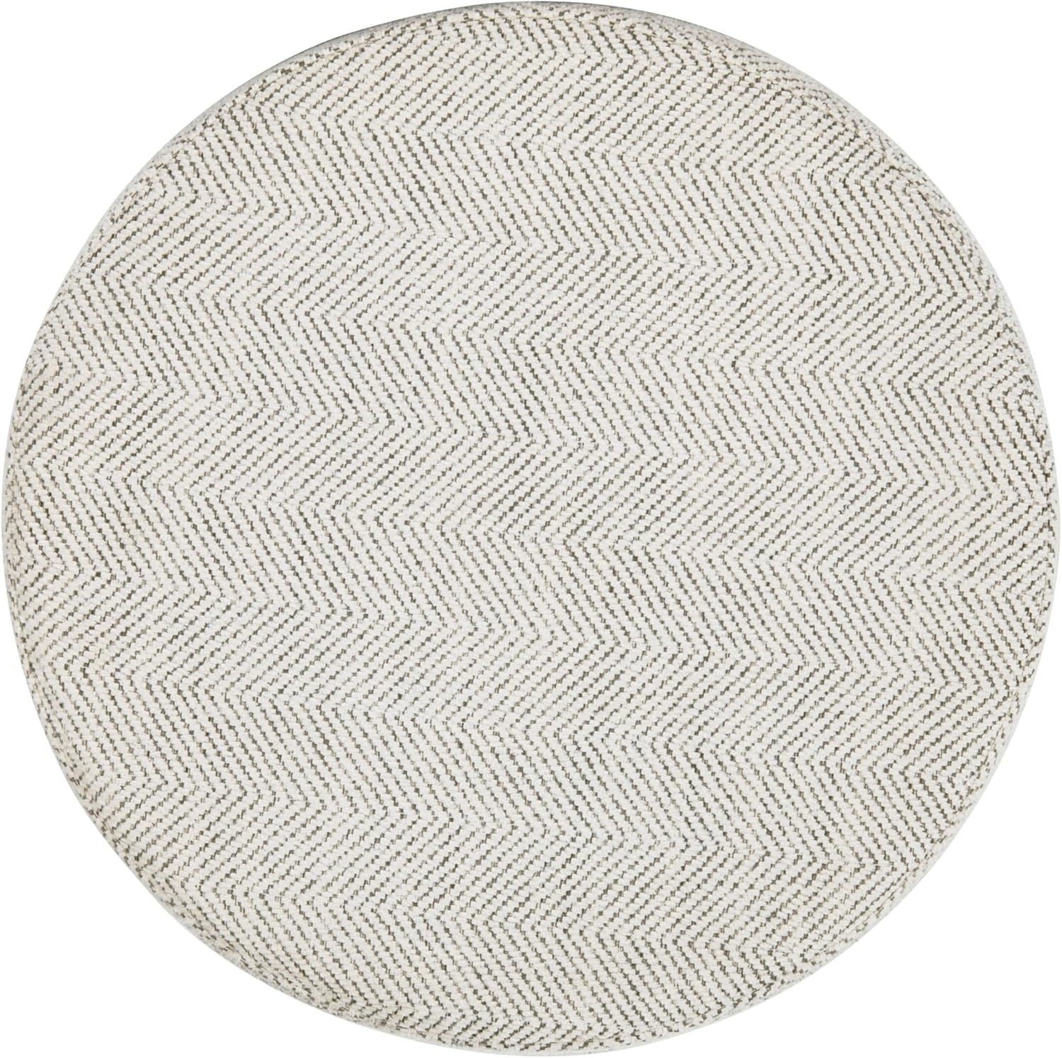 image:imageHomePop Round Storage Ottoman Tan Geometric PatternCream Chevron Woven