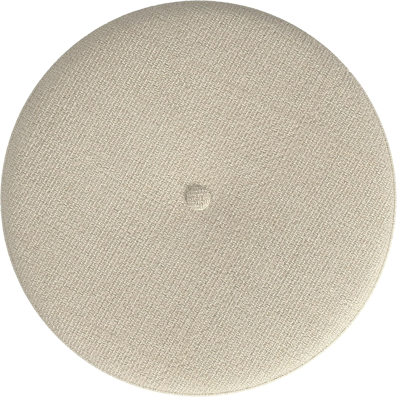 image:imageHomePop Round Storage Ottoman Tan Geometric PatternCream Woven