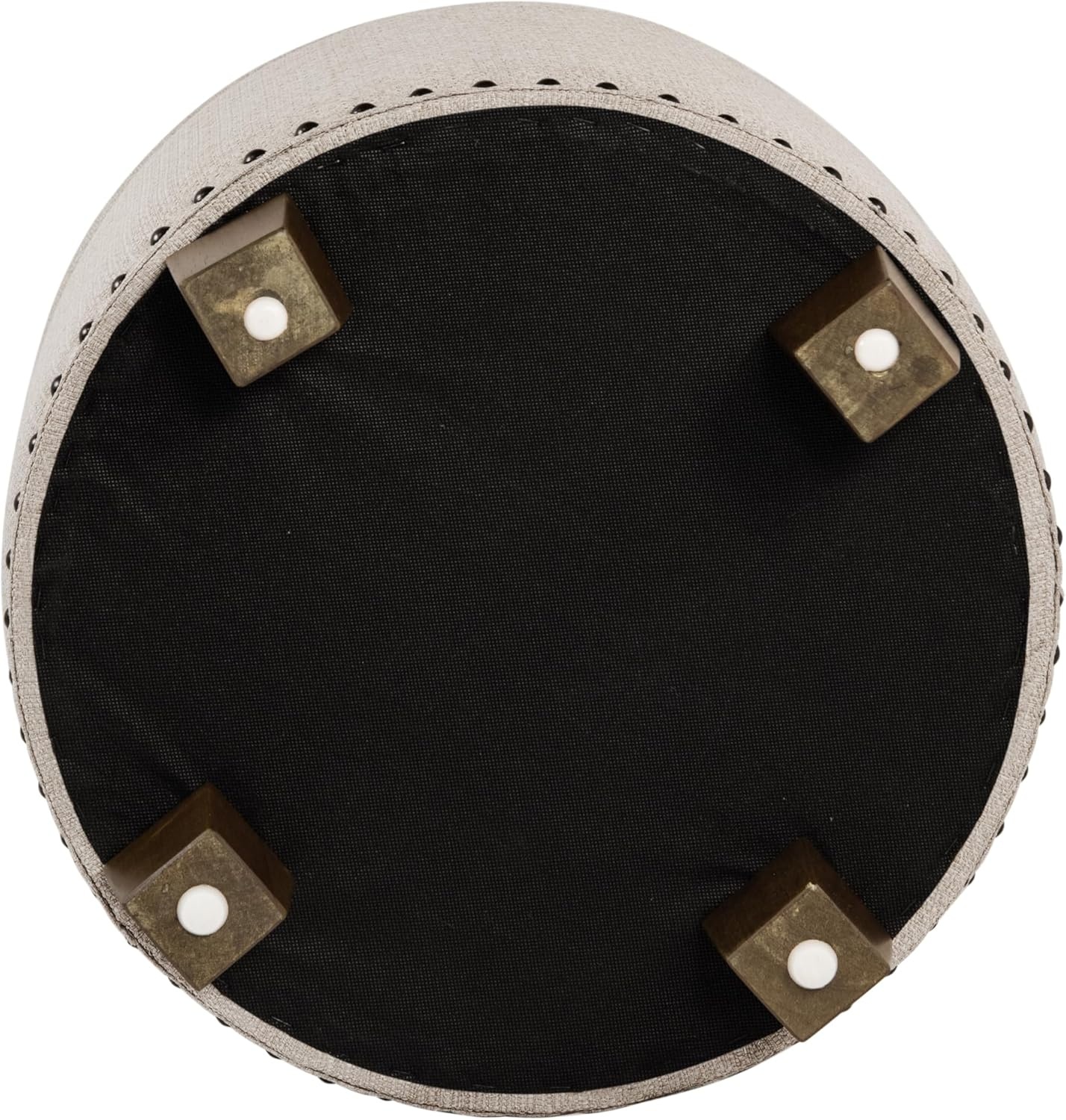 image:imageHomePop Round Storage Ottoman Tan Geometric PatternLight Brown Fabric