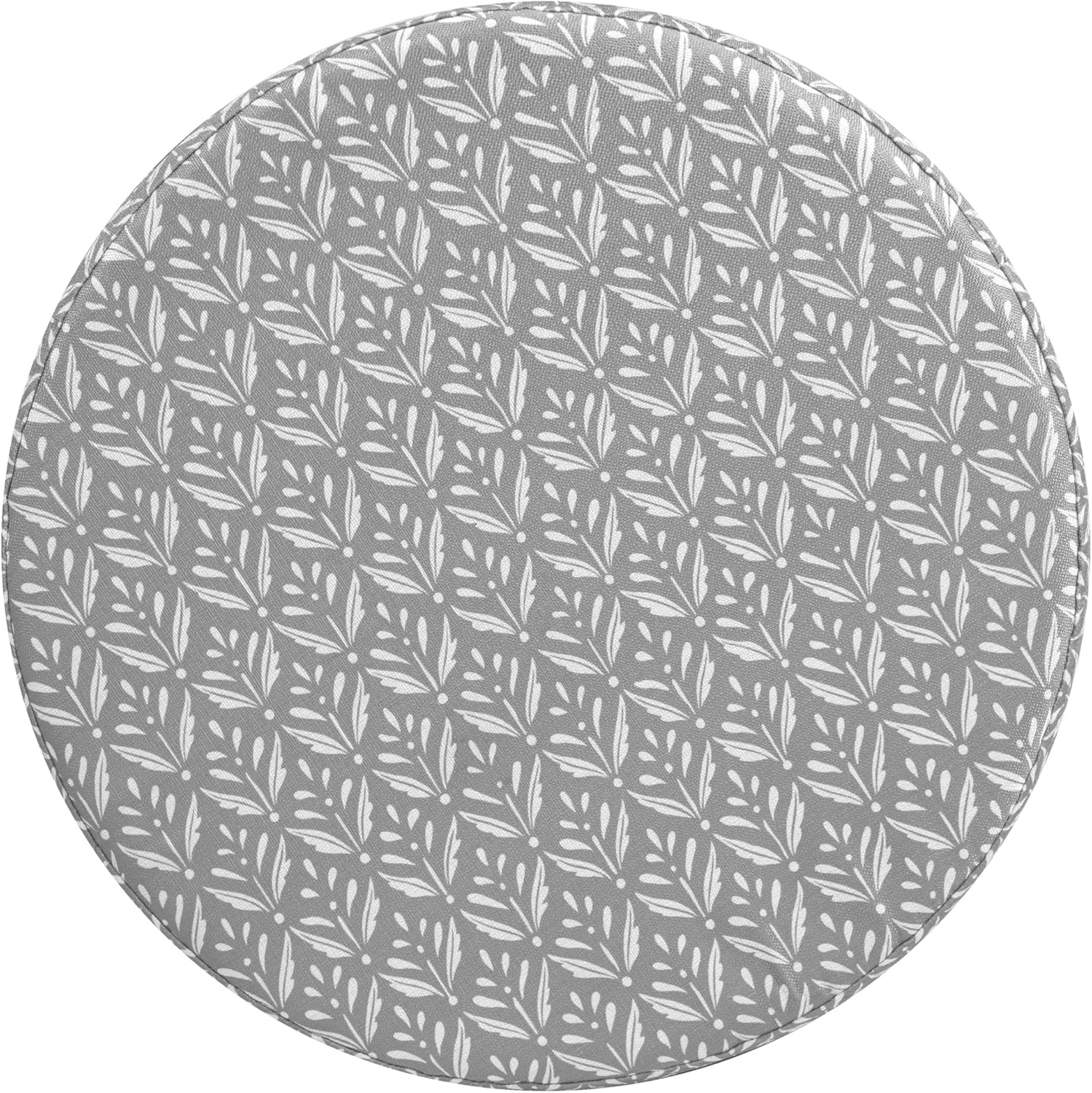 image:imageHomePop Round Storage Ottoman Tan Geometric PatternLight Grey Print