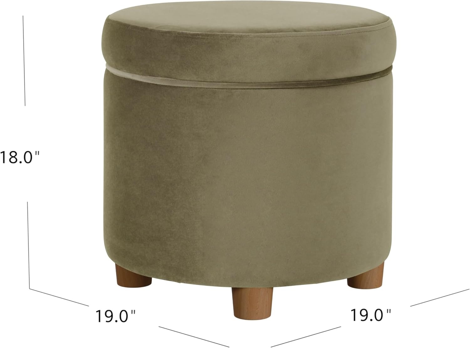 image:imageHomePop Round Storage Ottoman Tan Geometric PatternLight Sage Green