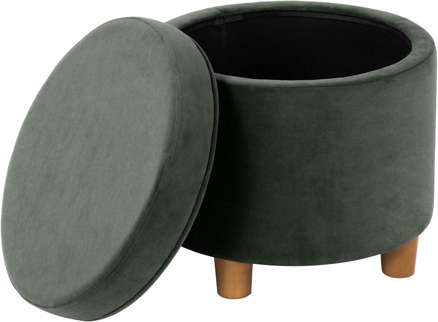 image:imageHomePop Round Storage Ottoman Tan Geometric PatternLoden Green