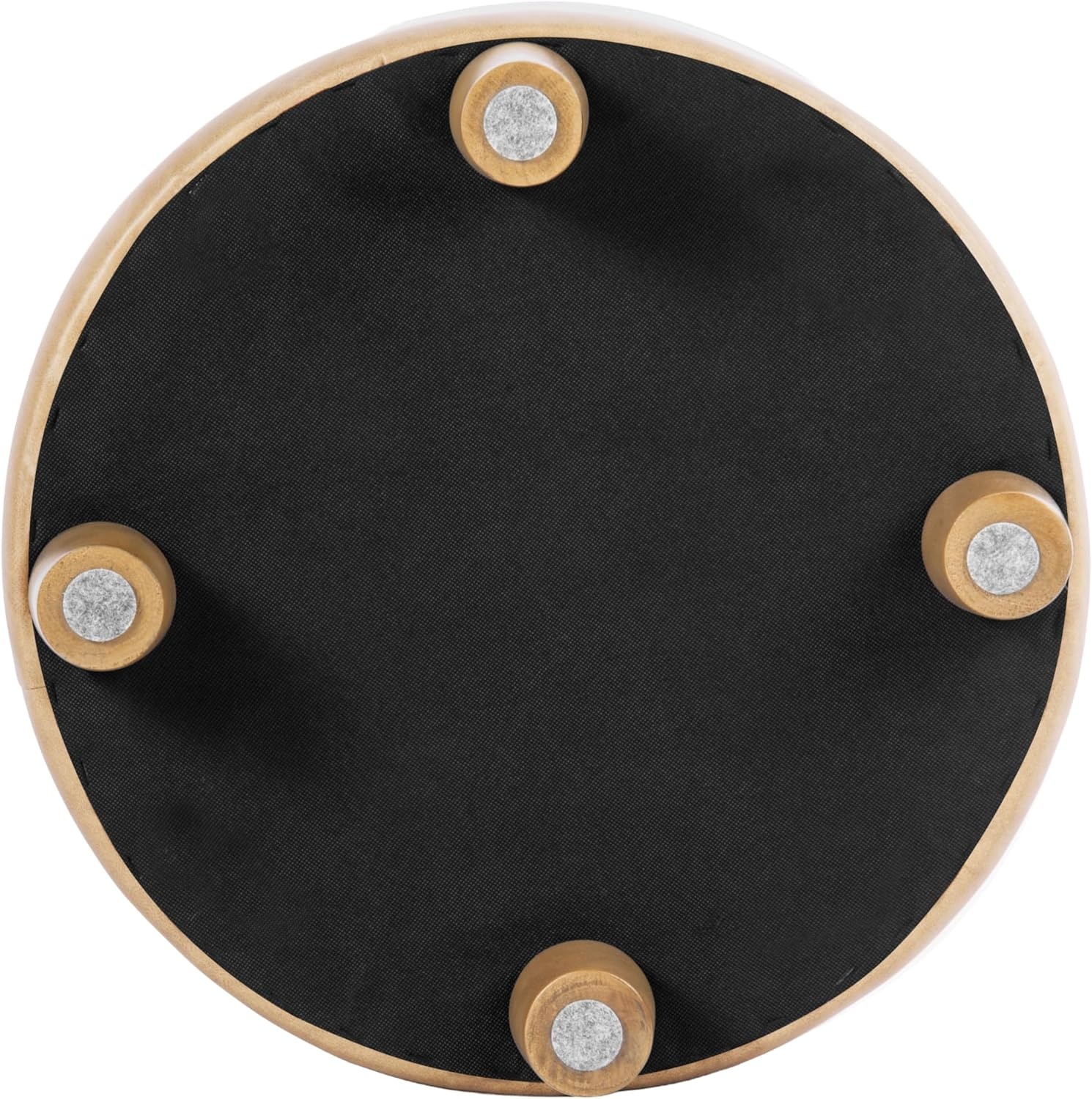 image:imageHomePop Round Storage Ottoman Tan Geometric PatternSand Faux Leather