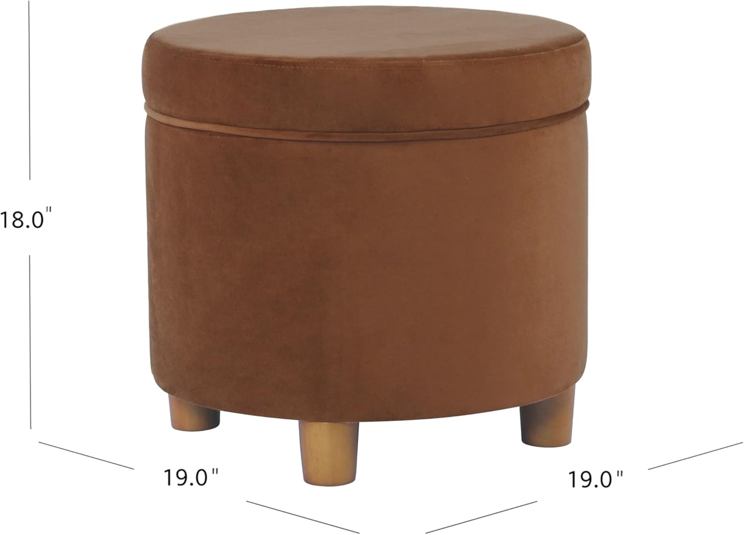 image:imageHomePop Round Storage Ottoman Tan Geometric PatternSpice Orange