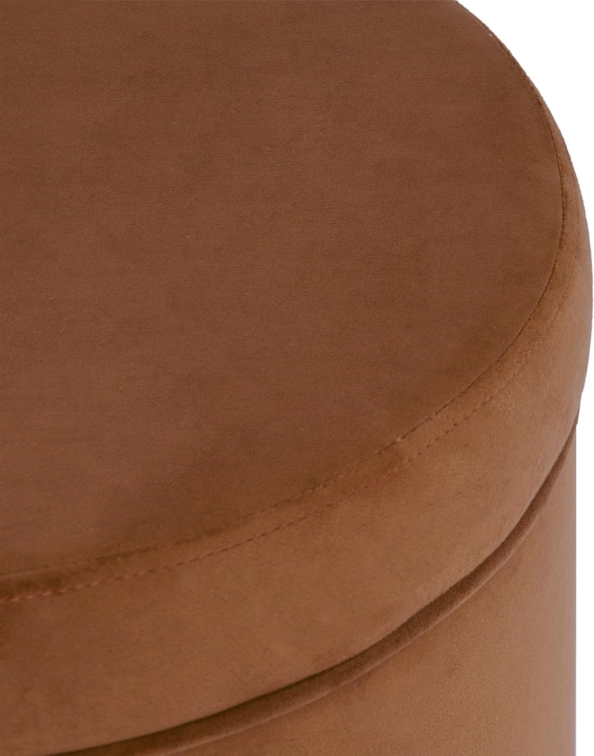 image:imageHomePop Round Storage Ottoman Tan Geometric PatternSpice Orange
