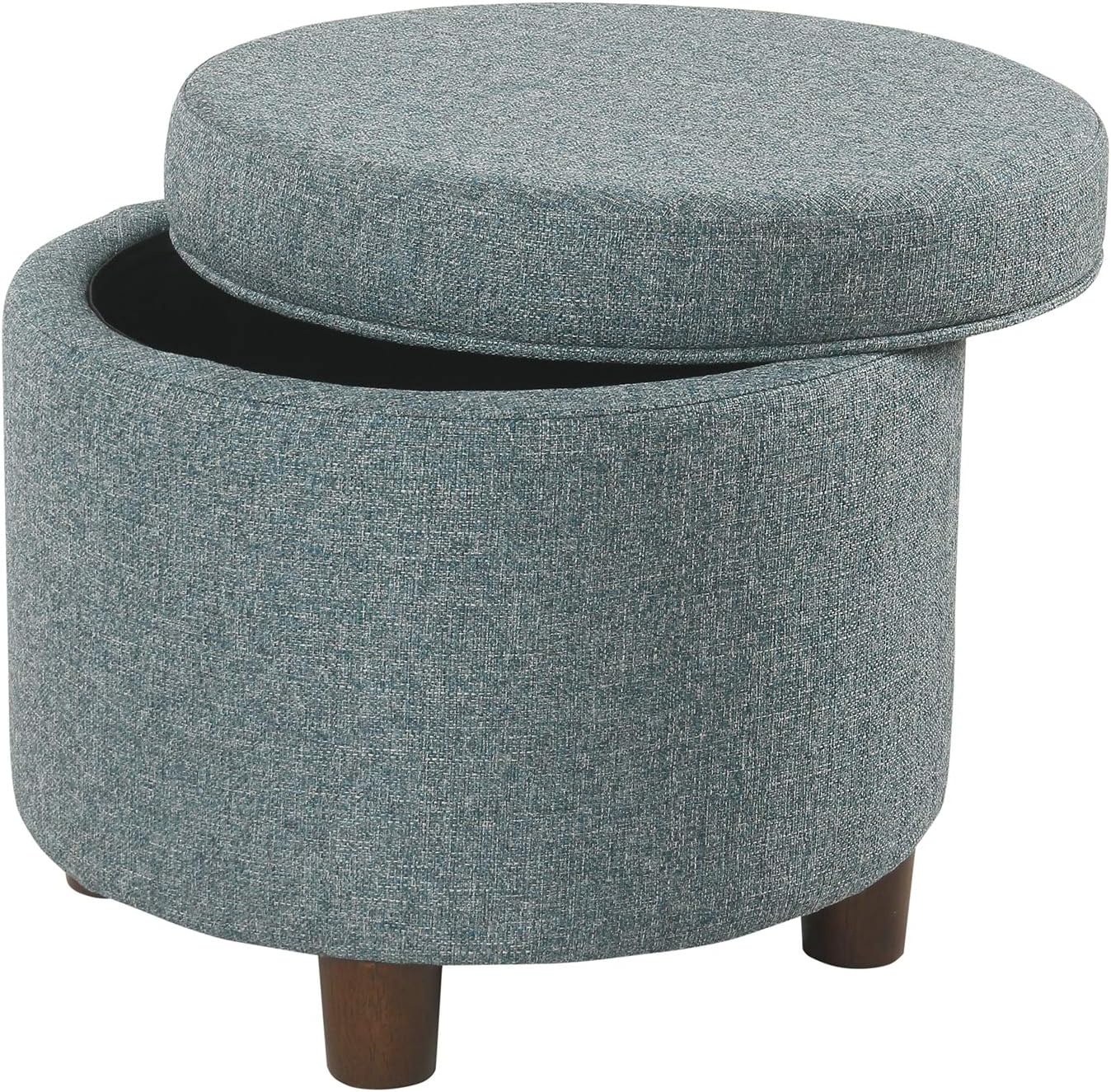 image:imageHomePop Round Storage Ottoman Tan Geometric PatternTeal