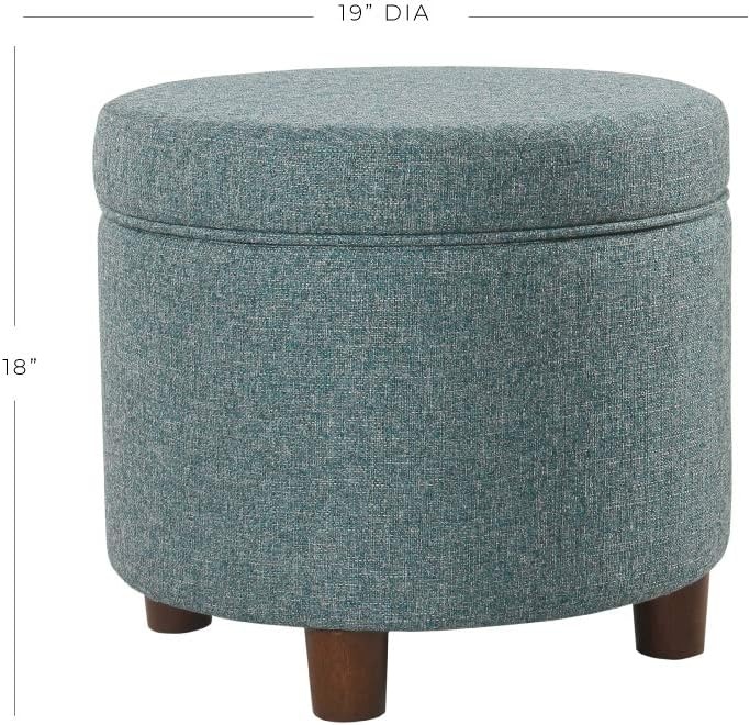 image:imageHomePop Round Storage Ottoman Tan Geometric PatternTeal