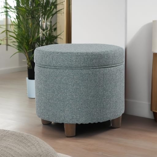 image:imageHomePop Round Storage Ottoman Tan Geometric PatternTeal