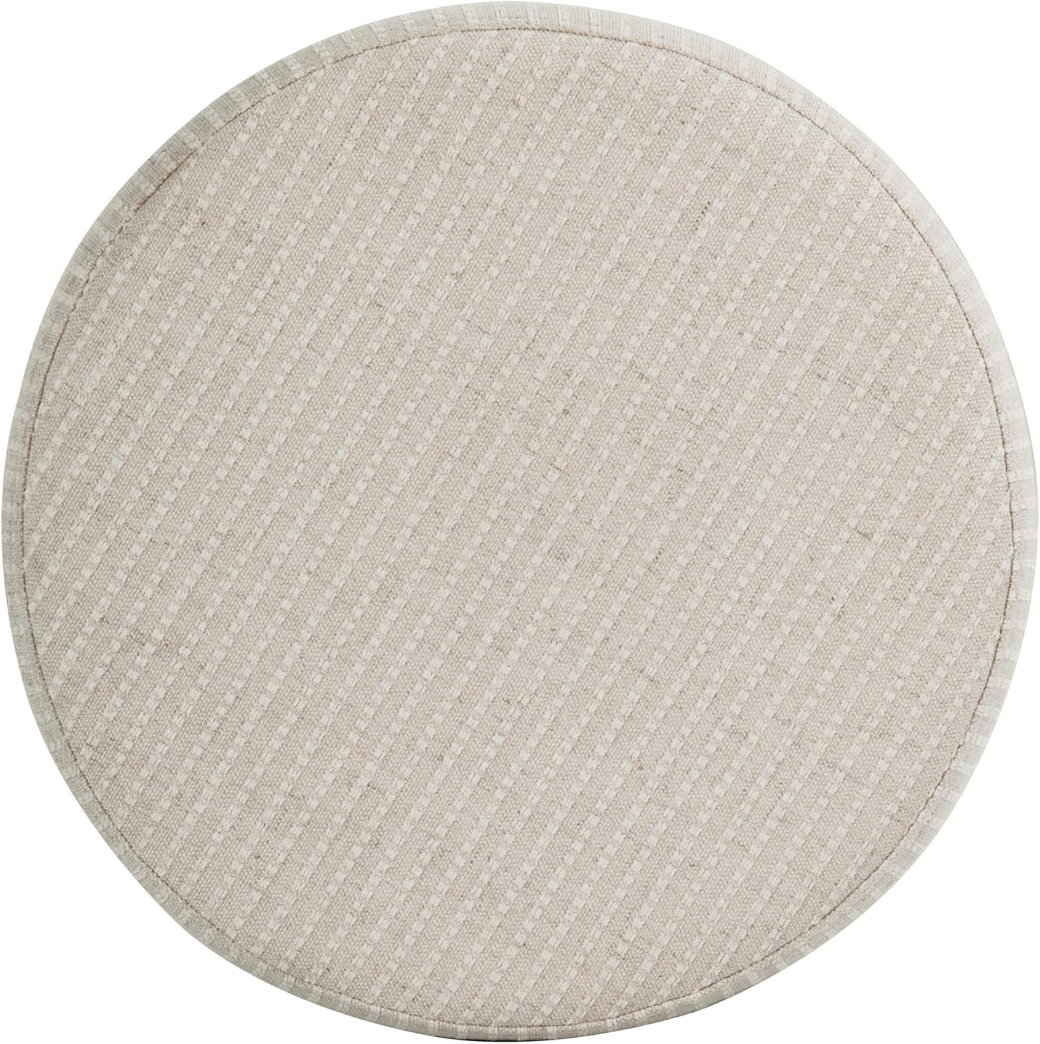 image:imageHomePop Round Storage Ottoman Tan Geometric PatternWhite Woven Stripe