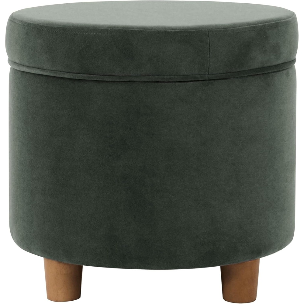 image:imageHomePop Round Storage Ottoman Tan Geometric PatternLoden Green