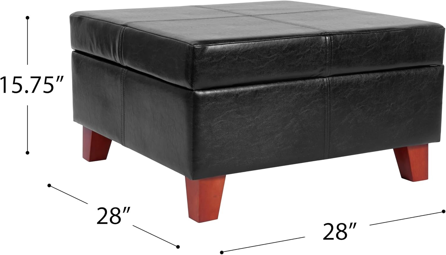image:imageHomePop Luxury Large Storage Ottoman Blue Woven FabricBlack