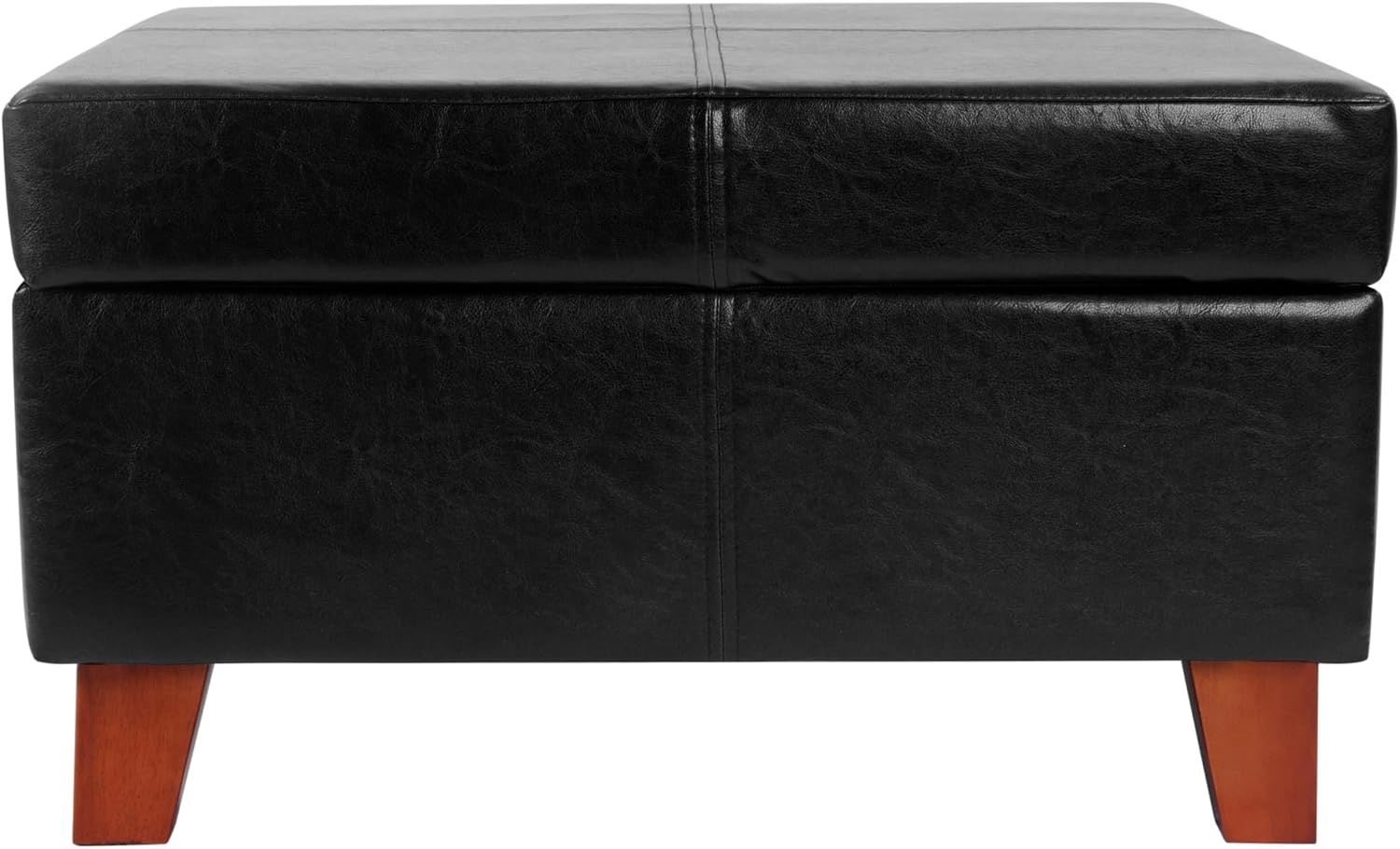 image:imageHomePop Luxury Large Storage Ottoman Blue Woven FabricBlack