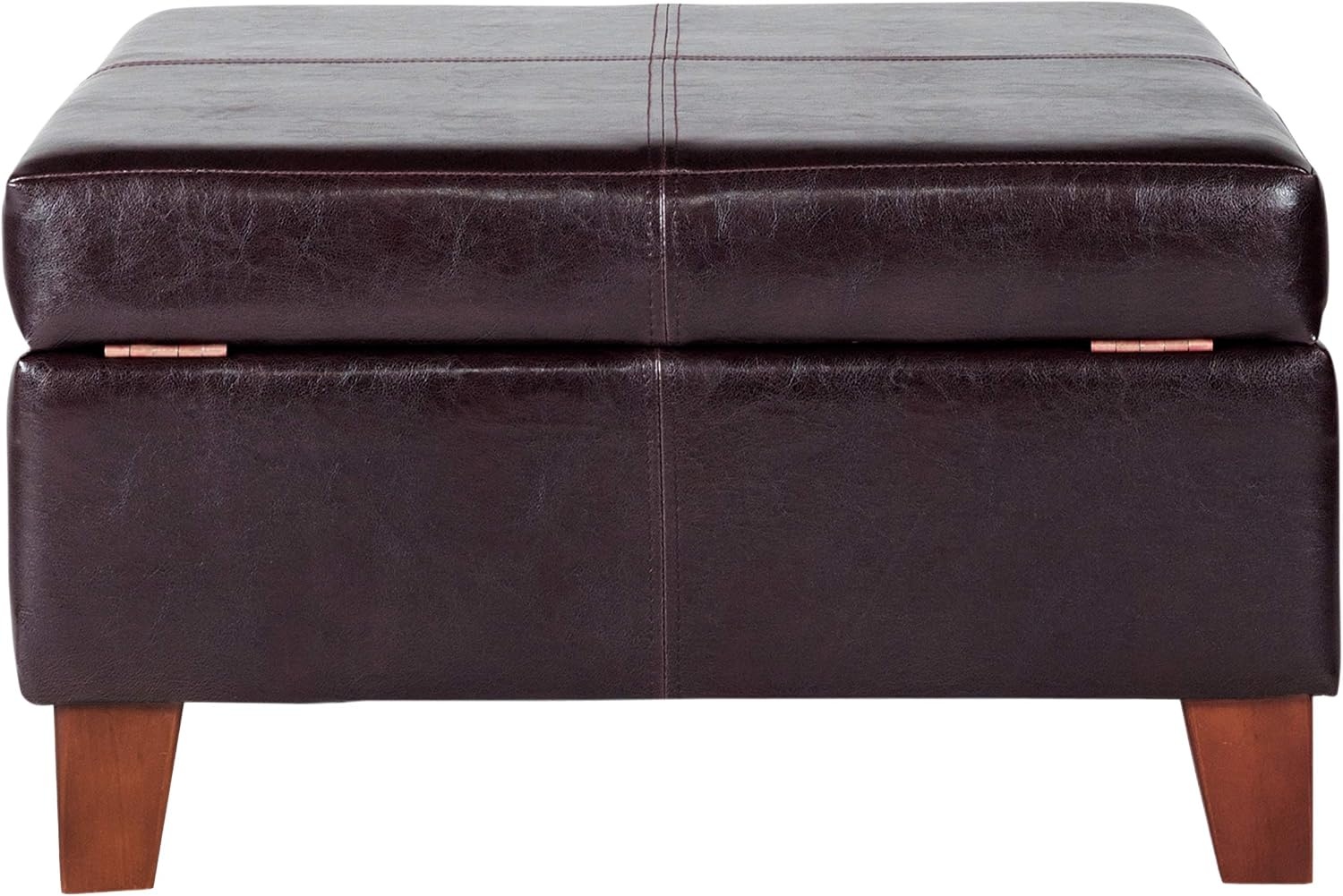 image:imageHomePop Luxury Large Storage Ottoman Blue Woven FabricBrown