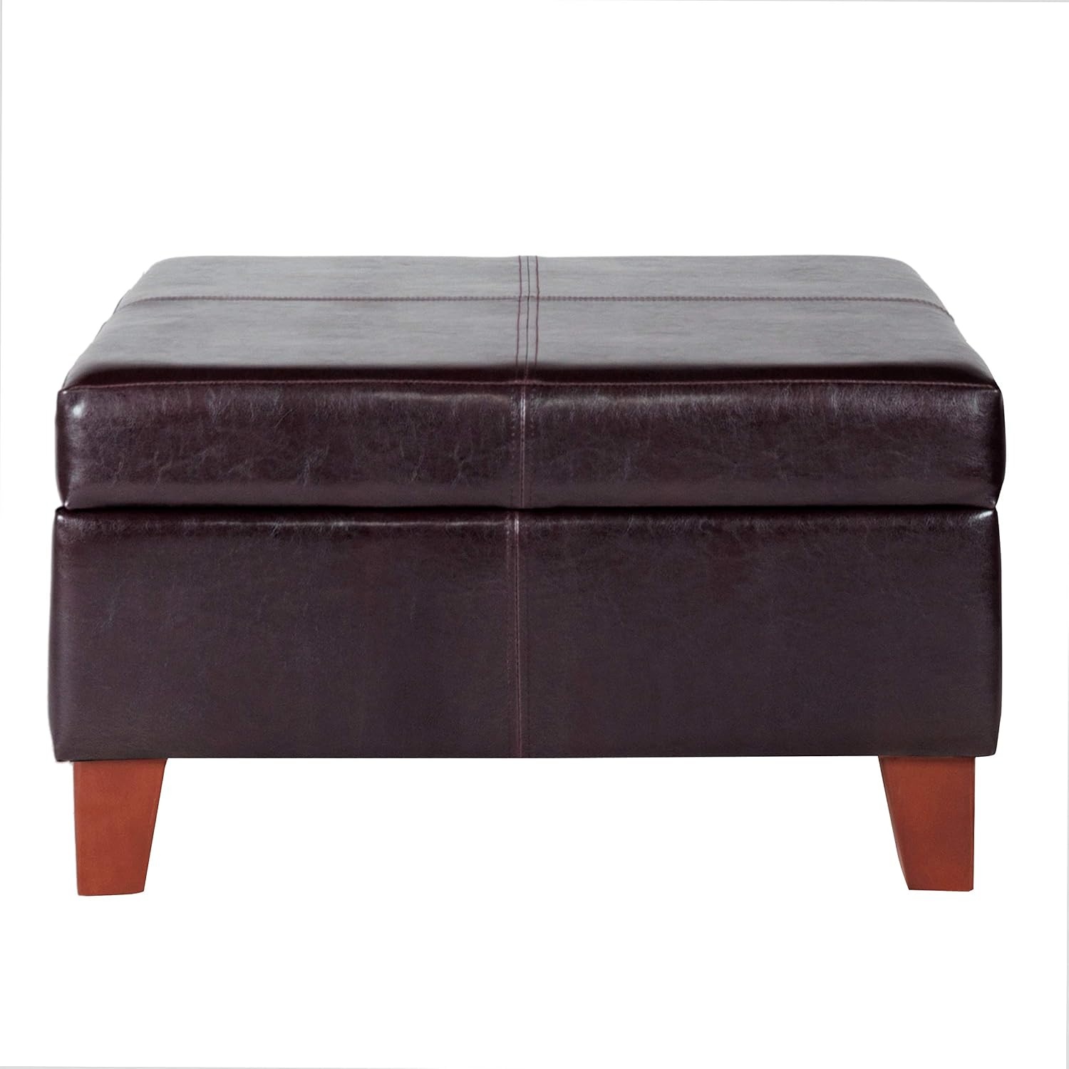 image:imageHomePop Luxury Large Storage Ottoman Blue Woven FabricBrown