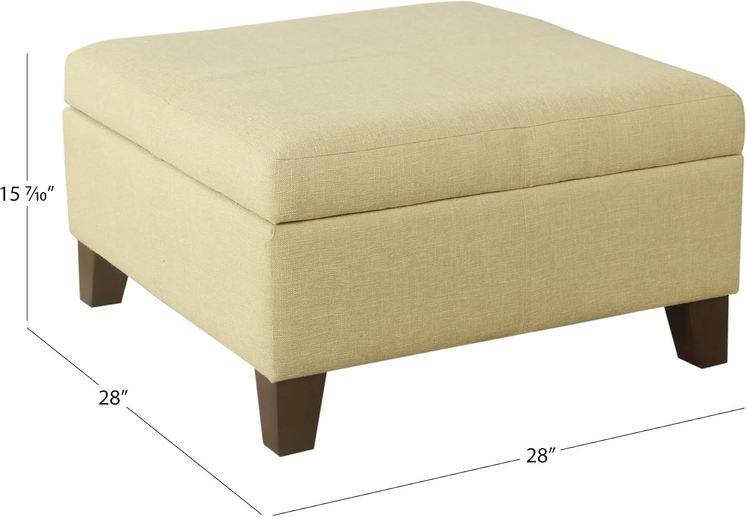 image:imageHomePop Luxury Large Storage Ottoman Blue Woven FabricTan