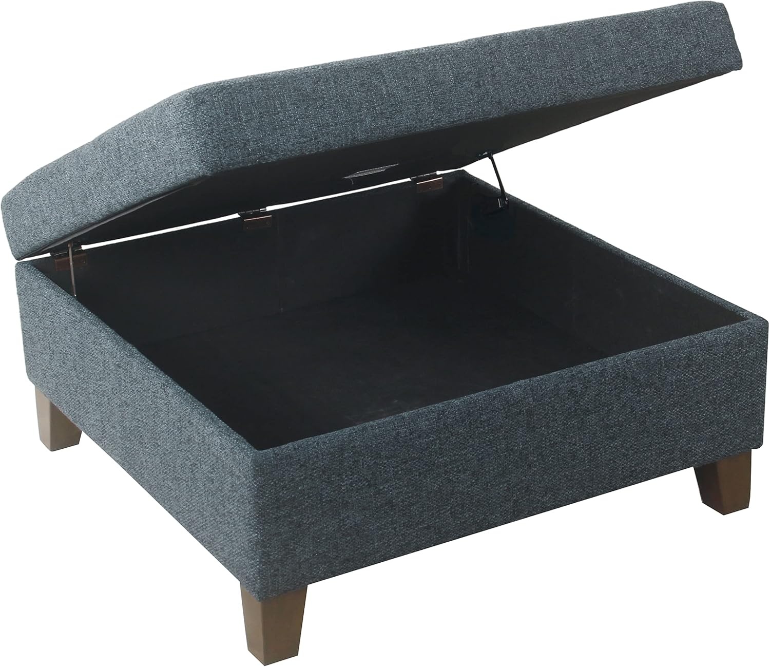 image:imageHomePop Luxury Large Storage Ottoman Blue Woven FabricTextured Navy