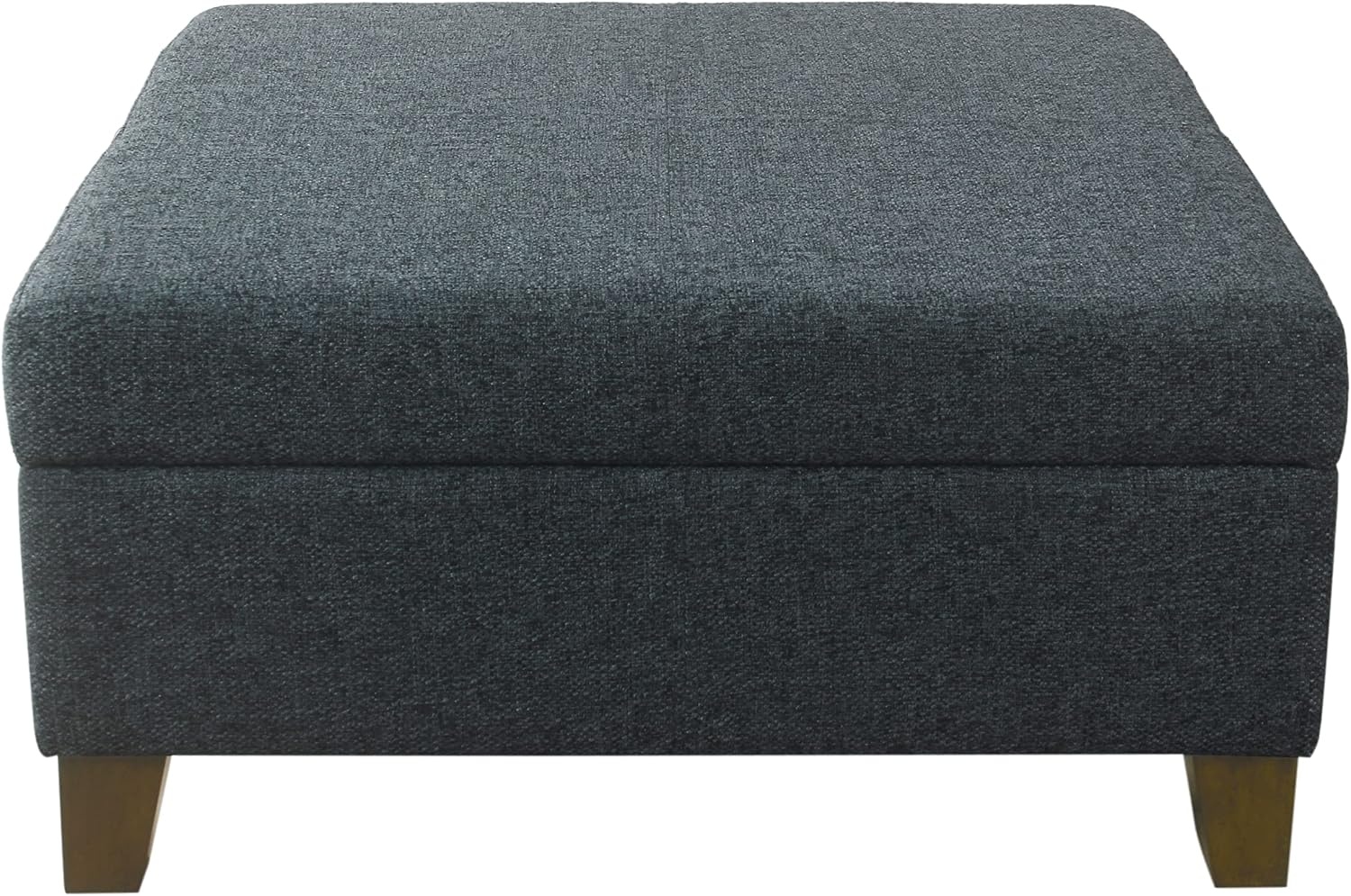 image:imageHomePop Luxury Large Storage Ottoman Blue Woven FabricTextured Navy