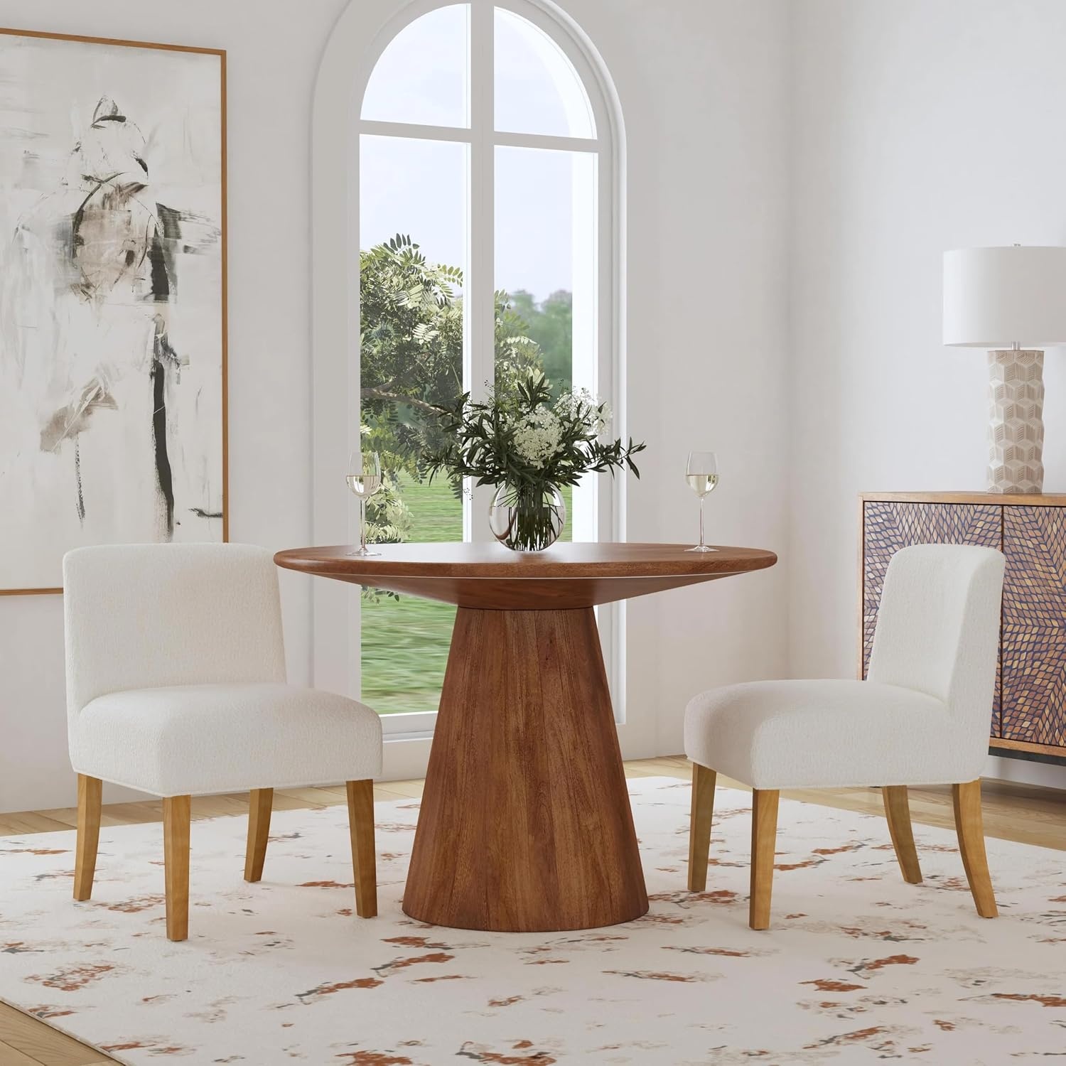 image:imageHomePop Parsons Classic Upholstered Accent Dining Chair Single Pack OrangeCream Boucle Single Pack