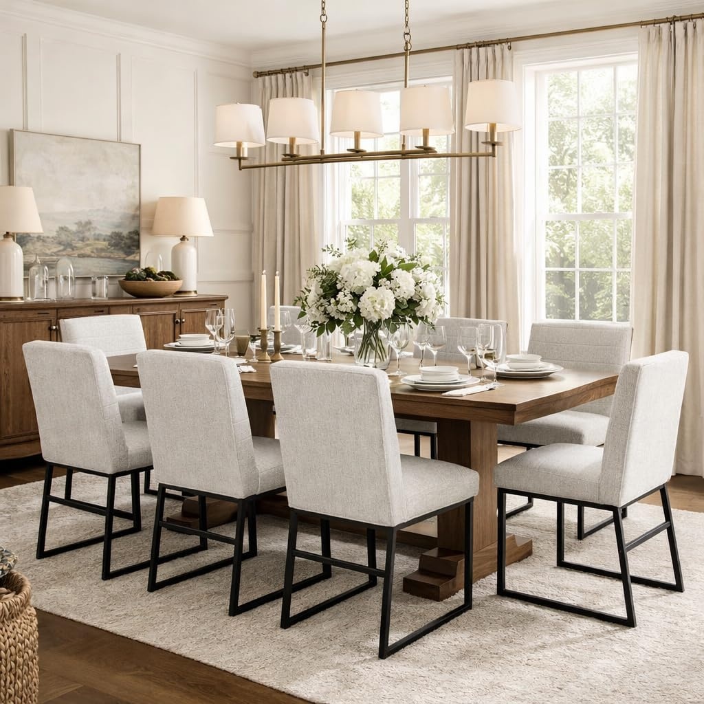 image:imageHomePop Parsons Classic Upholstered Accent Dining Chair Single Pack OrangeGray Woven