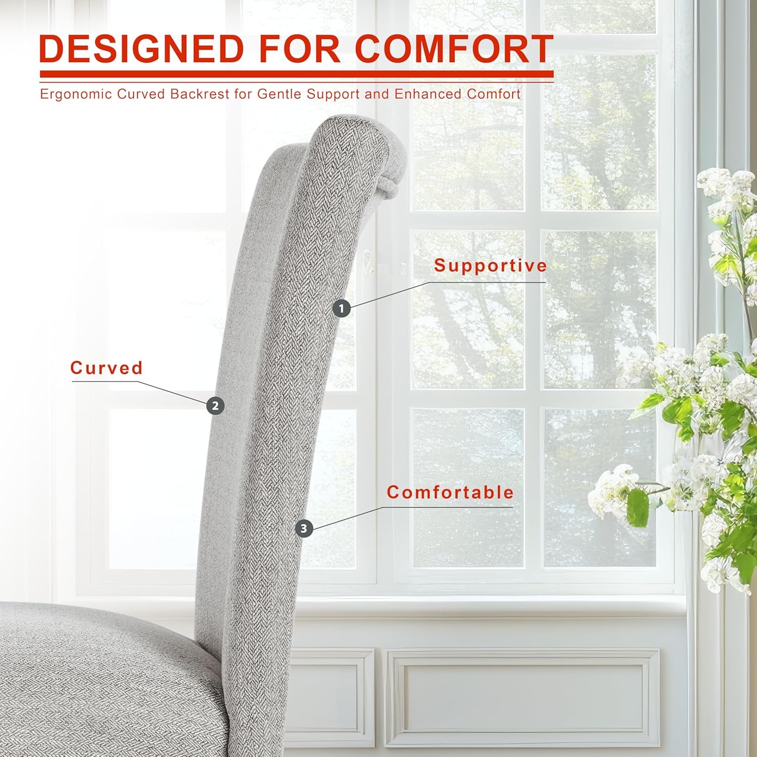 image:imageHomePop Parsons Classic Upholstered Accent Dining Chair Single Pack OrangeLight Gray