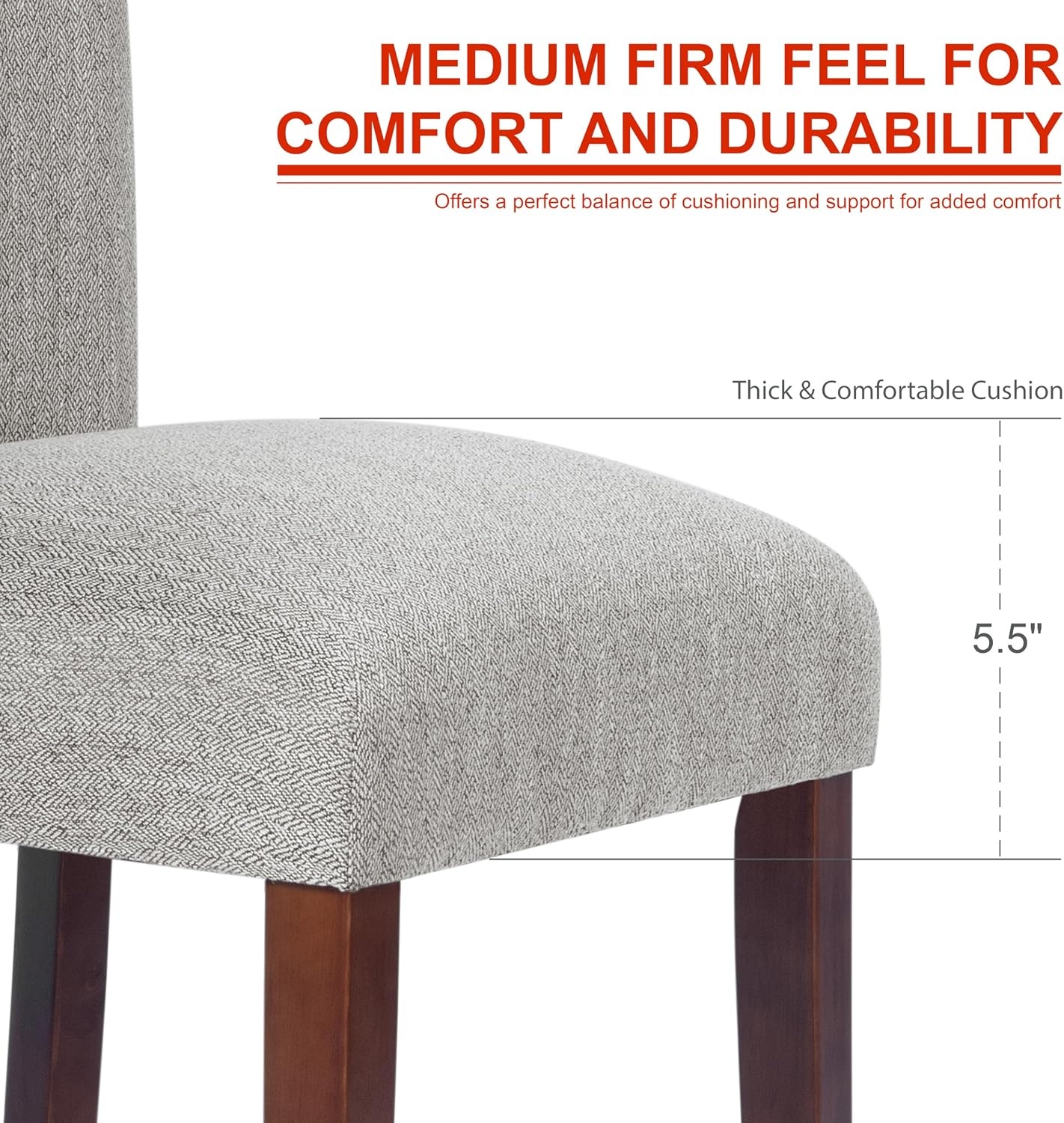 image:imageHomePop Parsons Classic Upholstered Accent Dining Chair Single Pack OrangeLight Gray