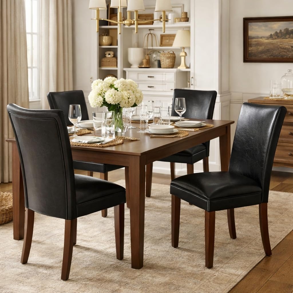 image:imageHomePop Parsons Dining Chair Black Plaid Set of 2Black