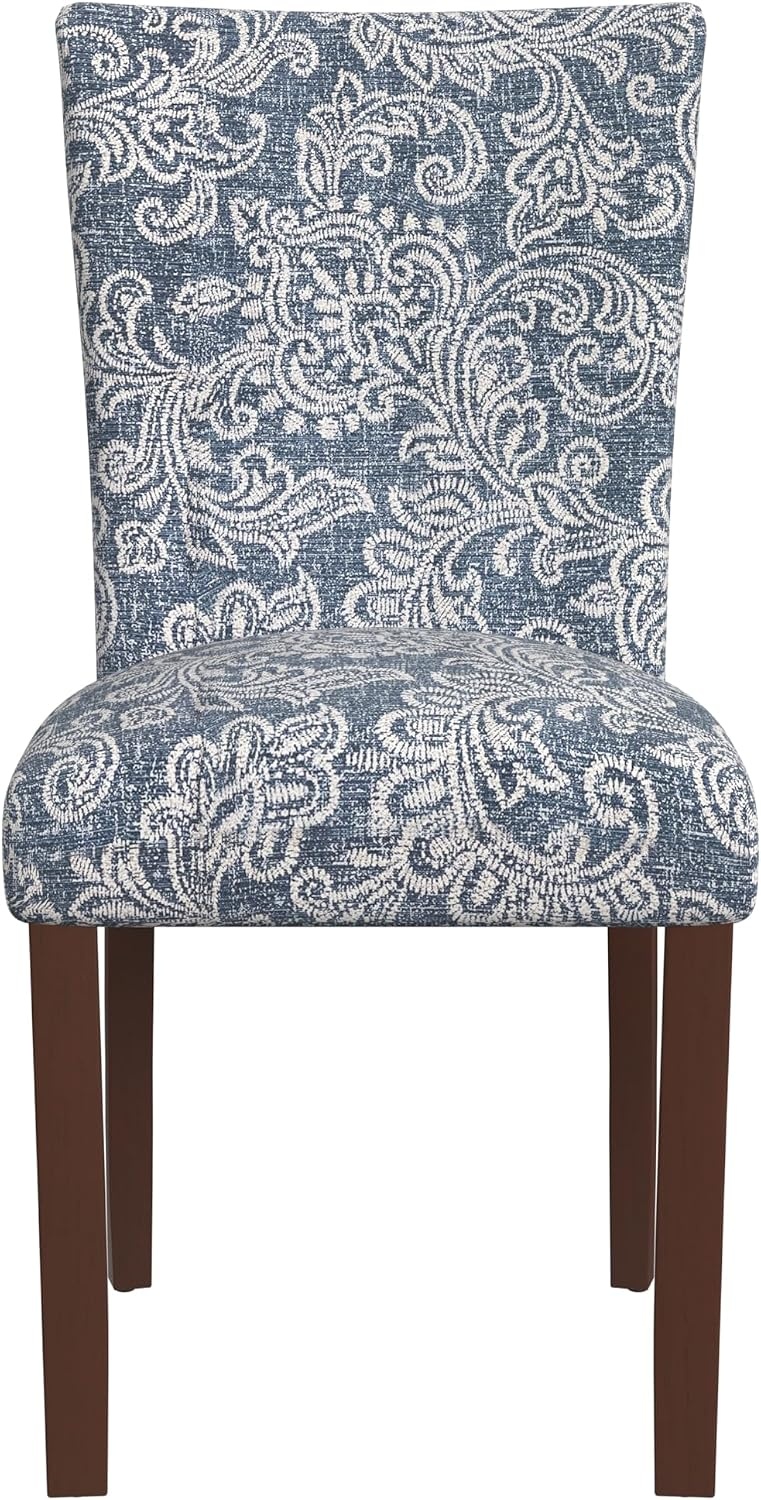 image:imageHomePop Parsons Dining Chair Black Plaid Set of 2Denim Jacobean Print