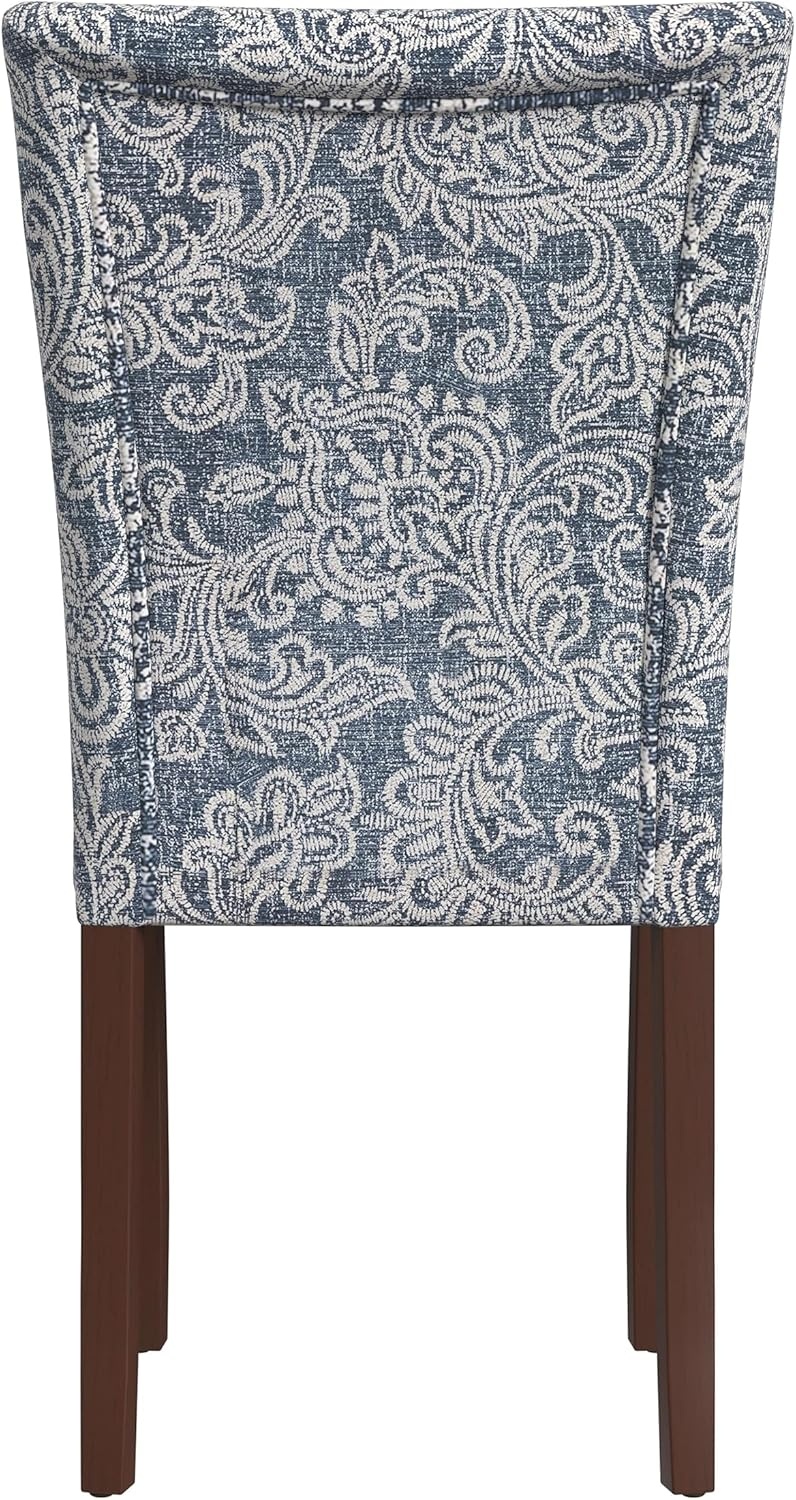 image:imageHomePop Parsons Dining Chair Black Plaid Set of 2Denim Jacobean Print