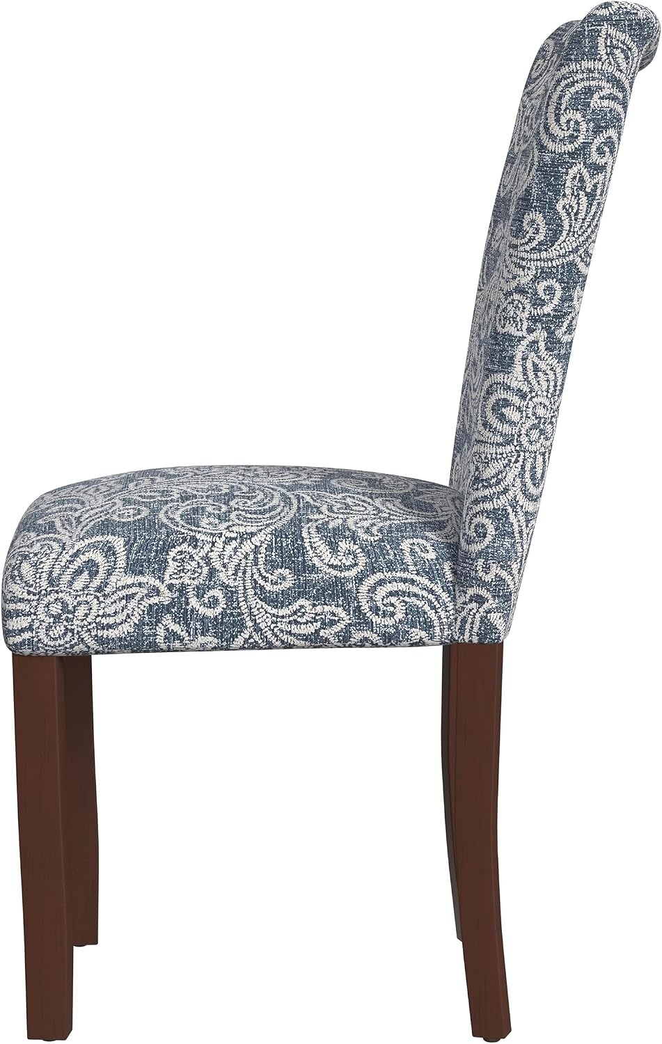 image:imageHomePop Parsons Dining Chair Black Plaid Set of 2Denim Jacobean Print