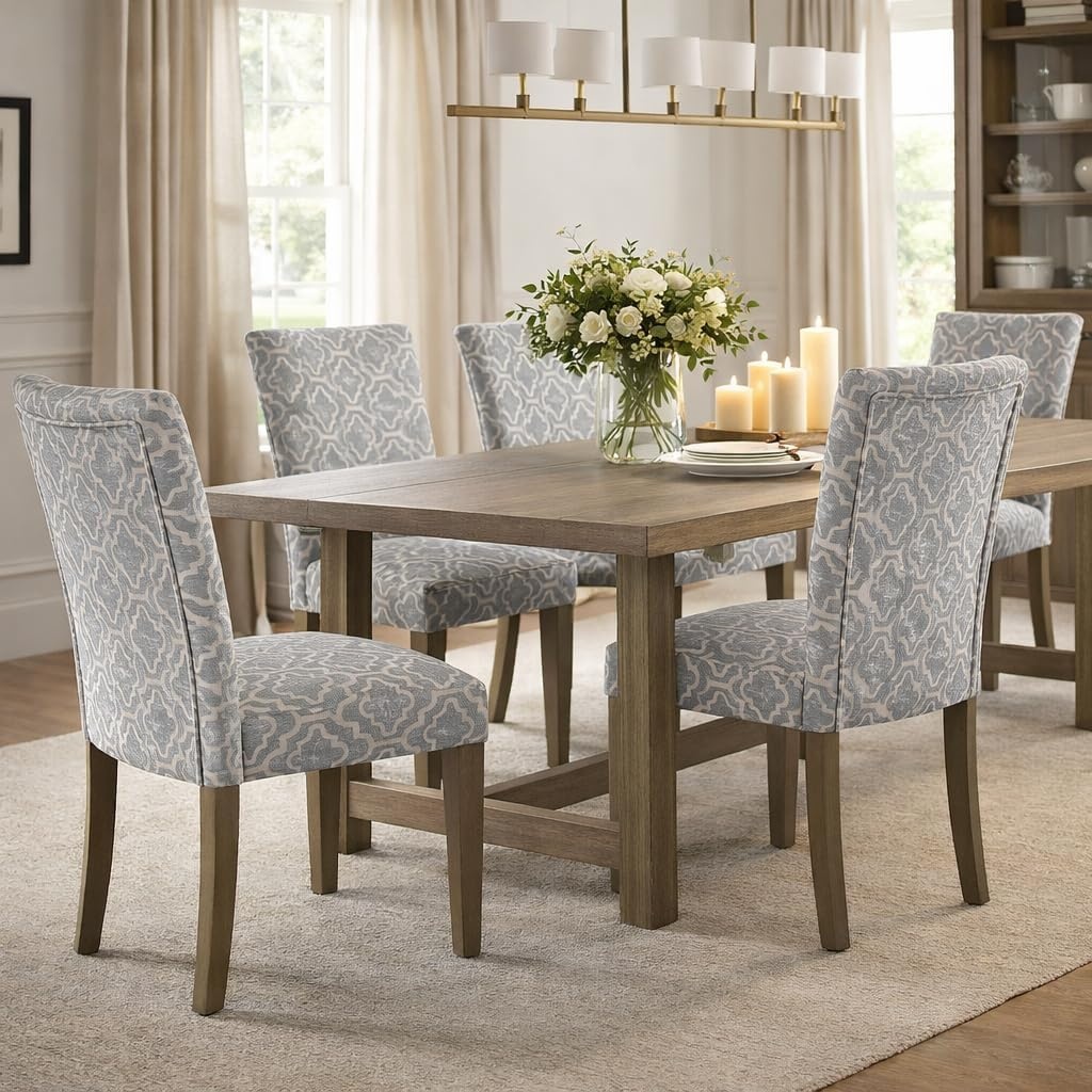 image:imageHomePop Parsons Dining Chair Brown Stripe Set of 2Ash Grey Geometric