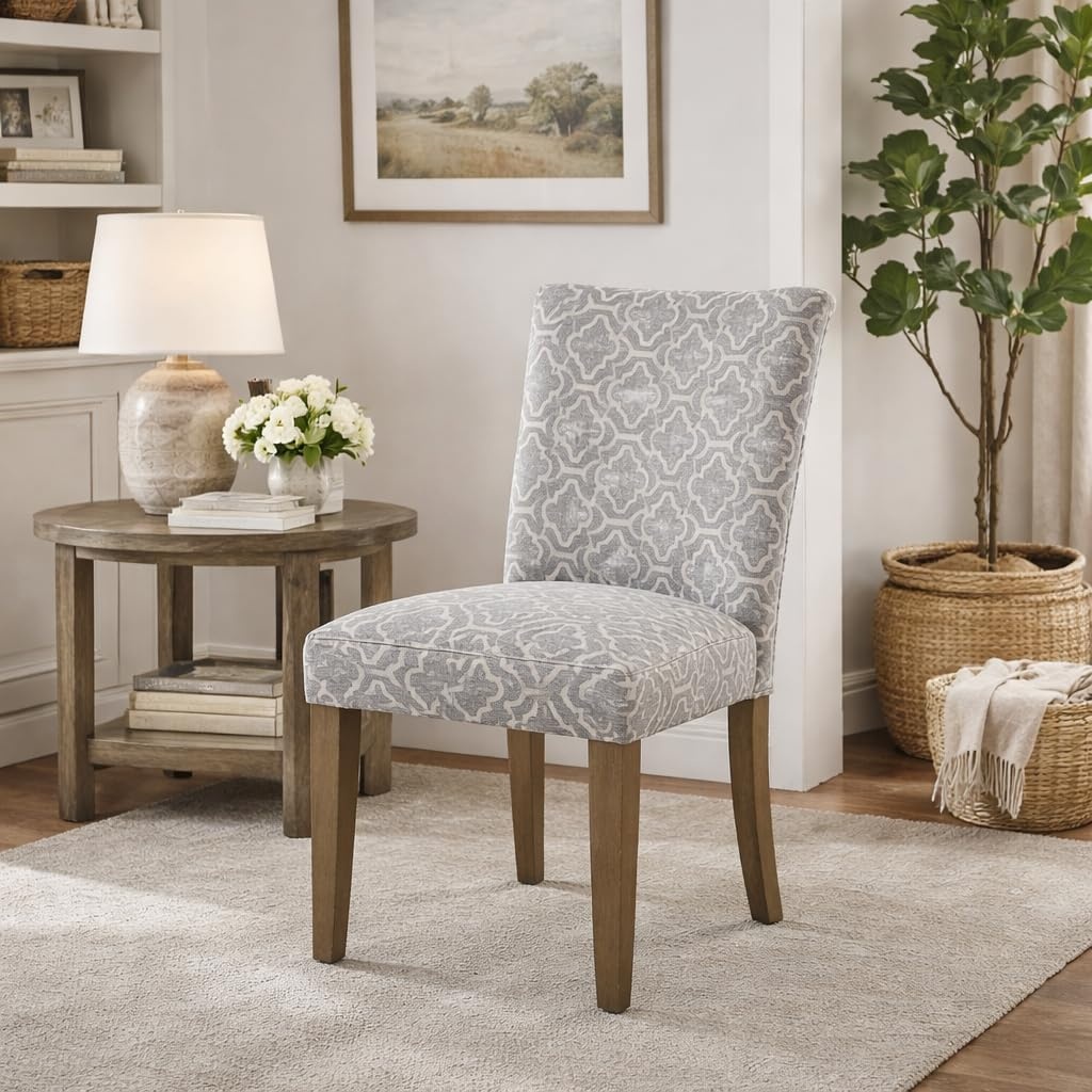 image:imageHomePop Parsons Dining Chair Brown Stripe Set of 2Ash Grey Geometric