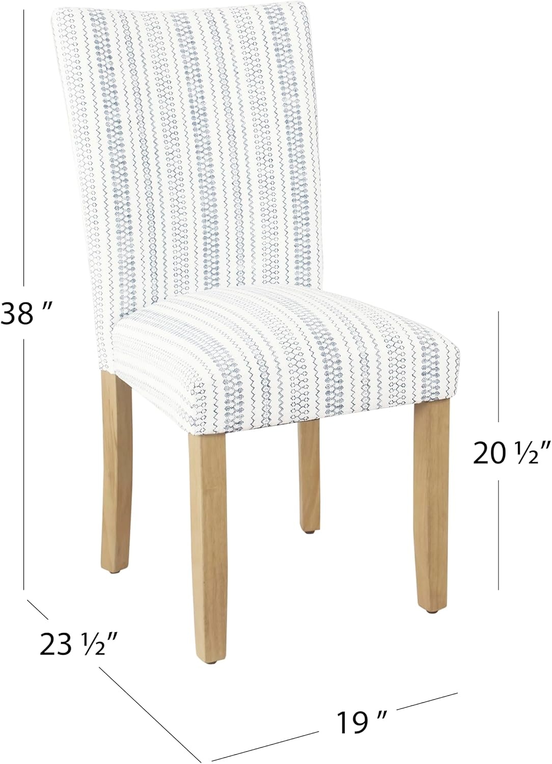 image:imageHomePop Parsons Dining Chair Brown Stripe Set of 2Blue Farmhouse Stripe