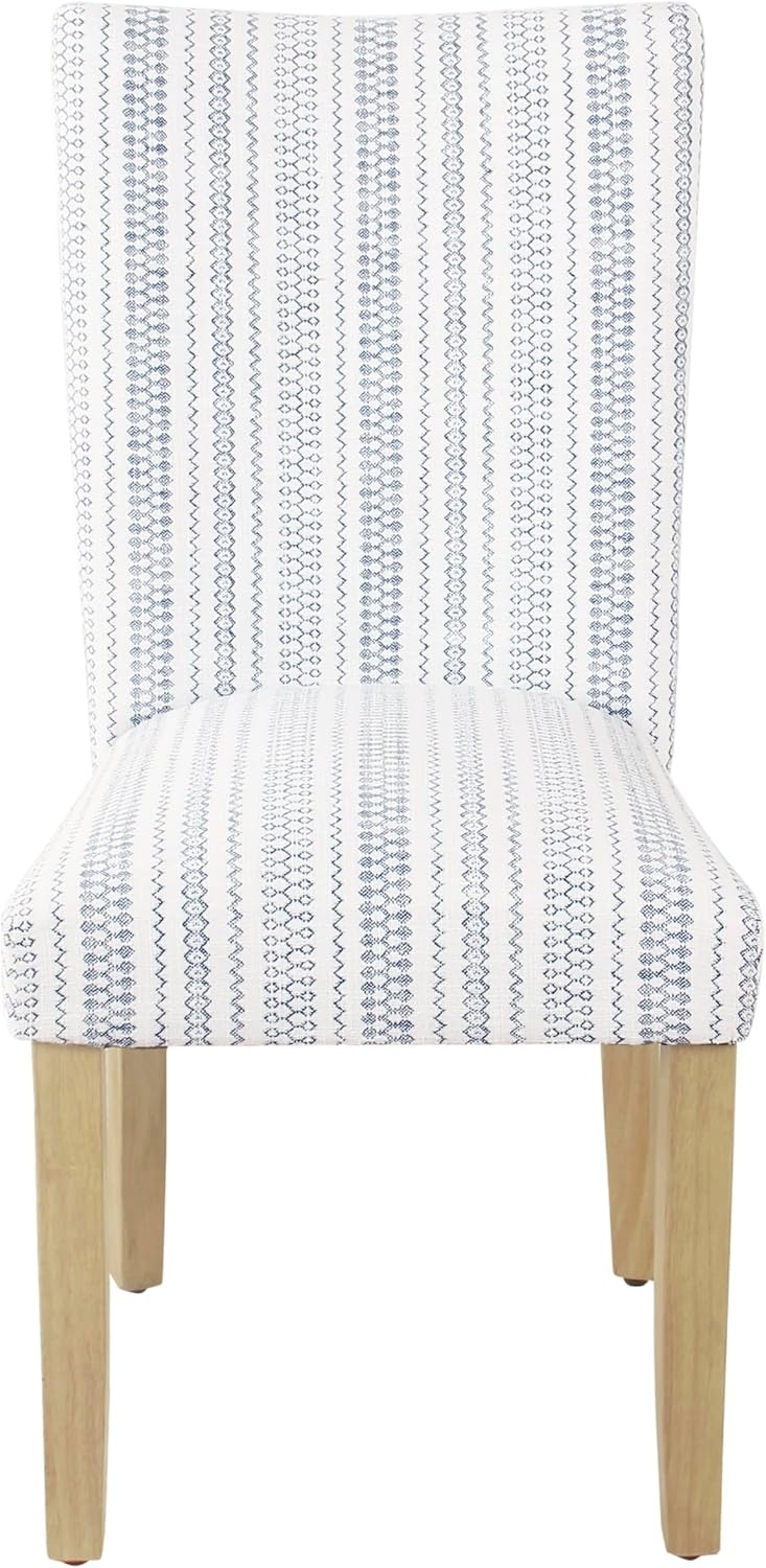 image:imageHomePop Parsons Dining Chair Brown Stripe Set of 2Blue Farmhouse Stripe
