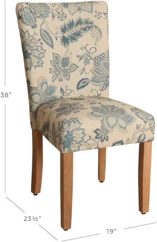 image:imageHomePop Parsons Dining Chair Brown Stripe Set of 2Blue Jacobean